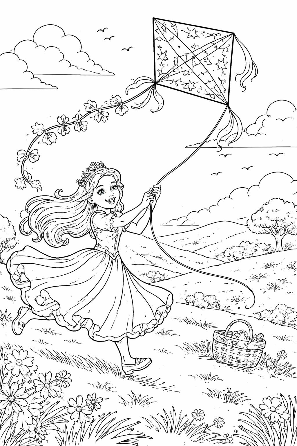 cute princess coloring pages | adorable cartoon characters | kids creative activity