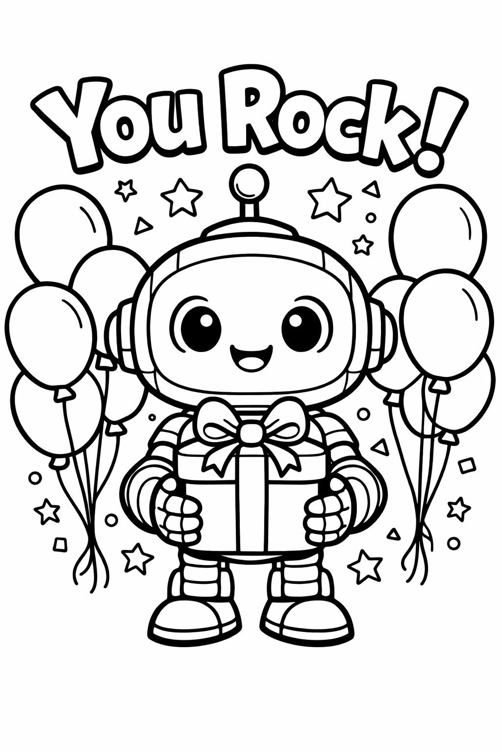 birthday balloons and cake | celebration scene art | fun birthday coloring