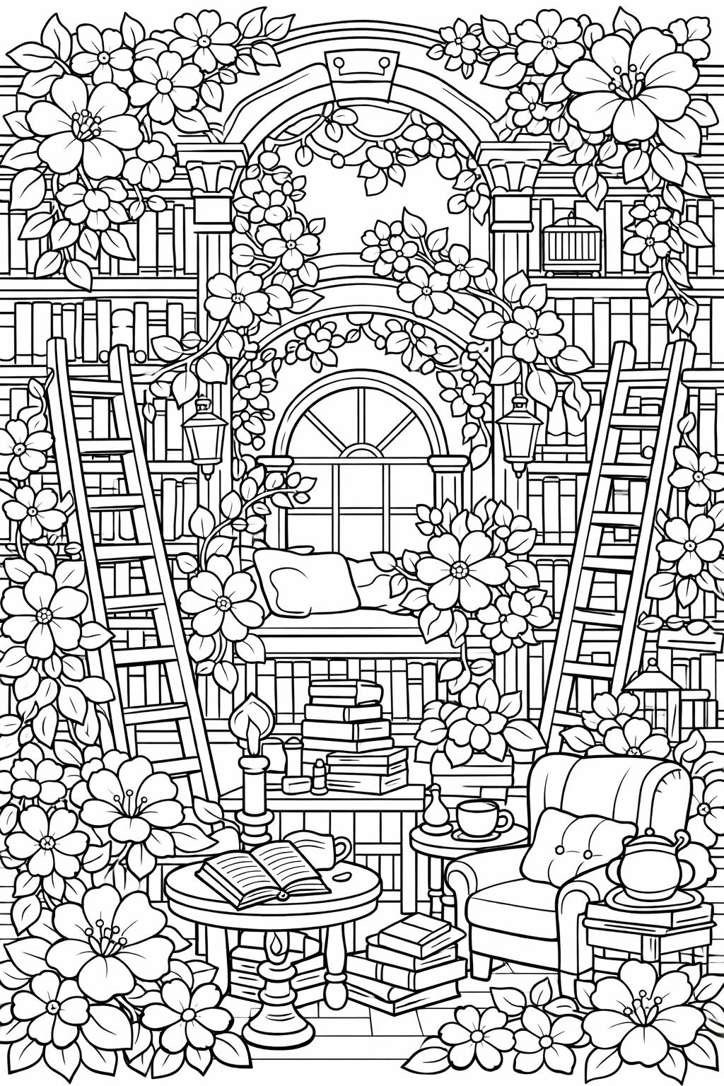 bouquet coloring page | flower arrangement artwork | decorative coloring sheet