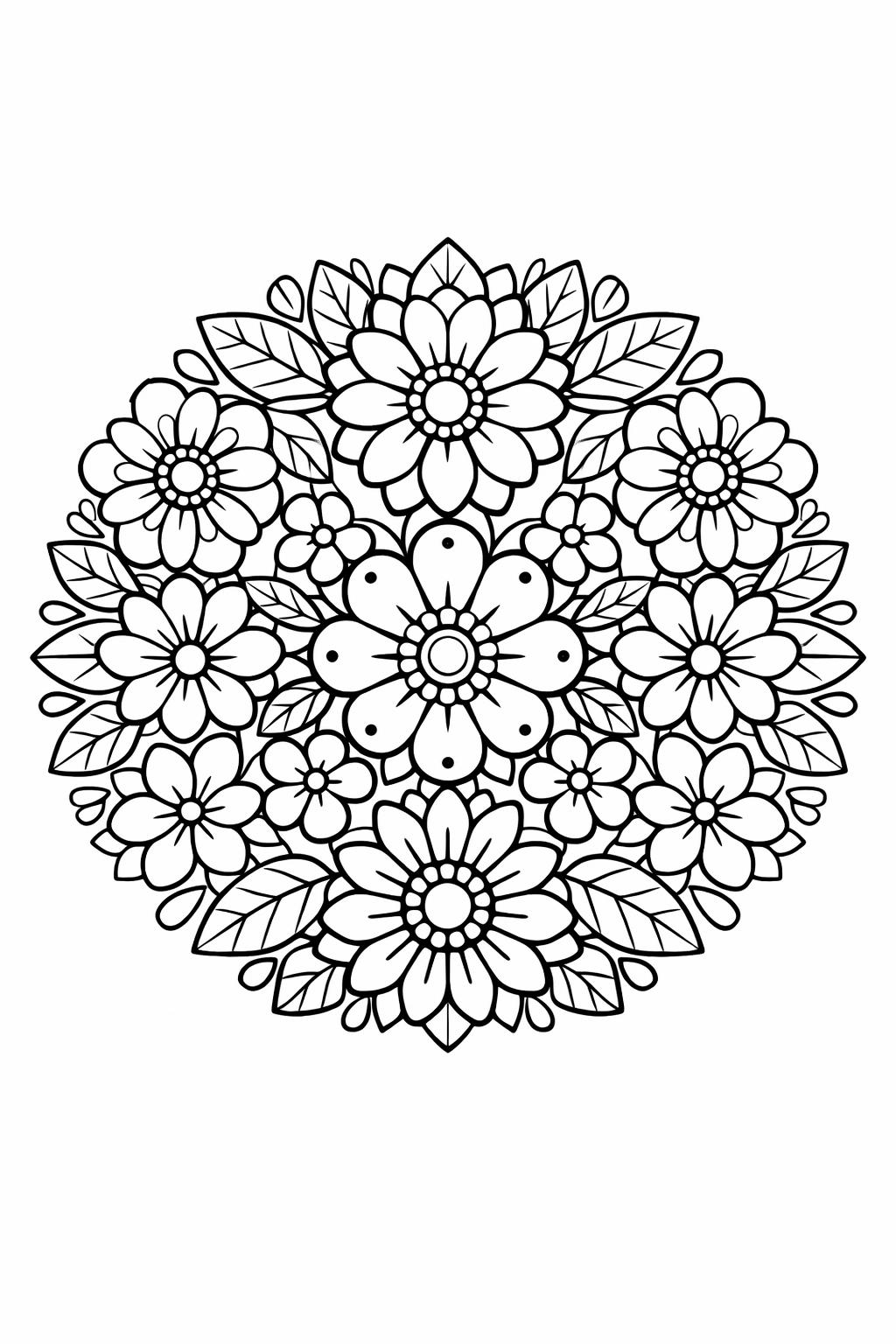 spring flowers coloring page | blooming garden scene | seasonal floral coloring