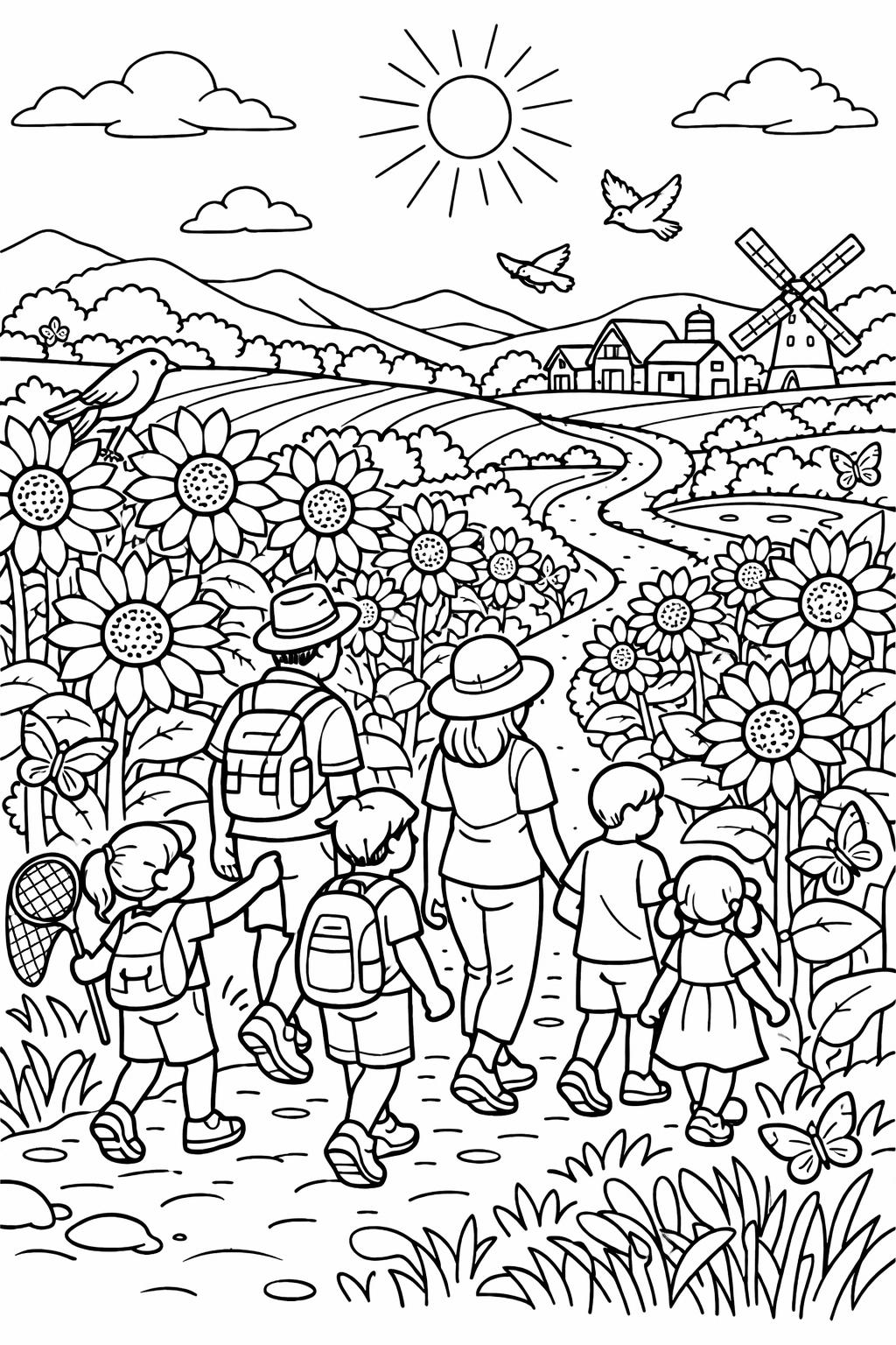 summer coloring page | sunny seasonal artwork | fun coloring sheet