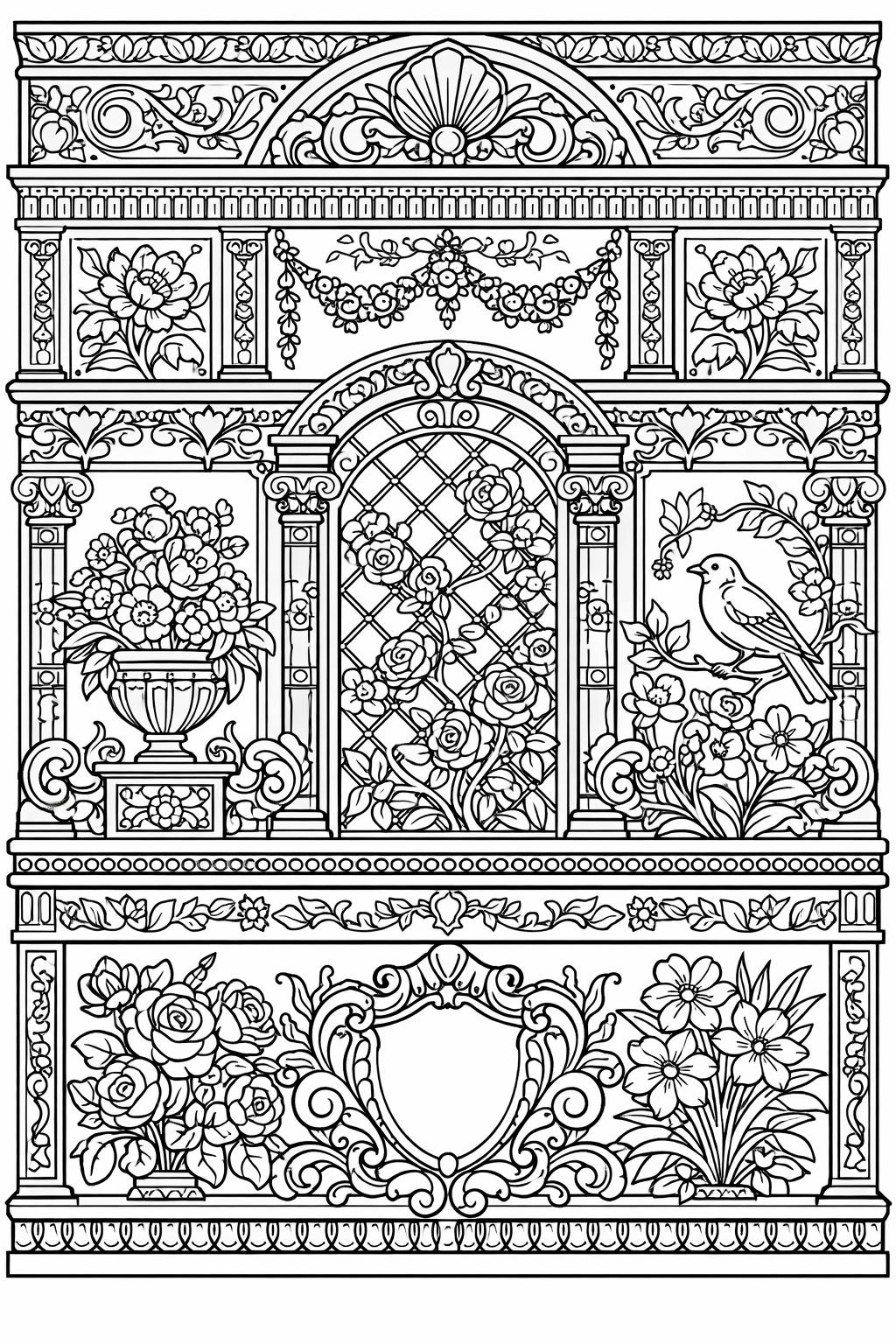 lily coloring page | detailed flower artwork | elegant botanical page