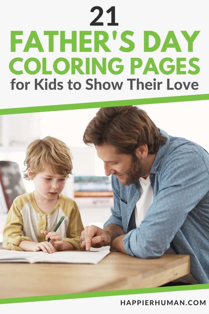 fathers day coloring page for kids | dad and child coloring sheet | happy fathers day art