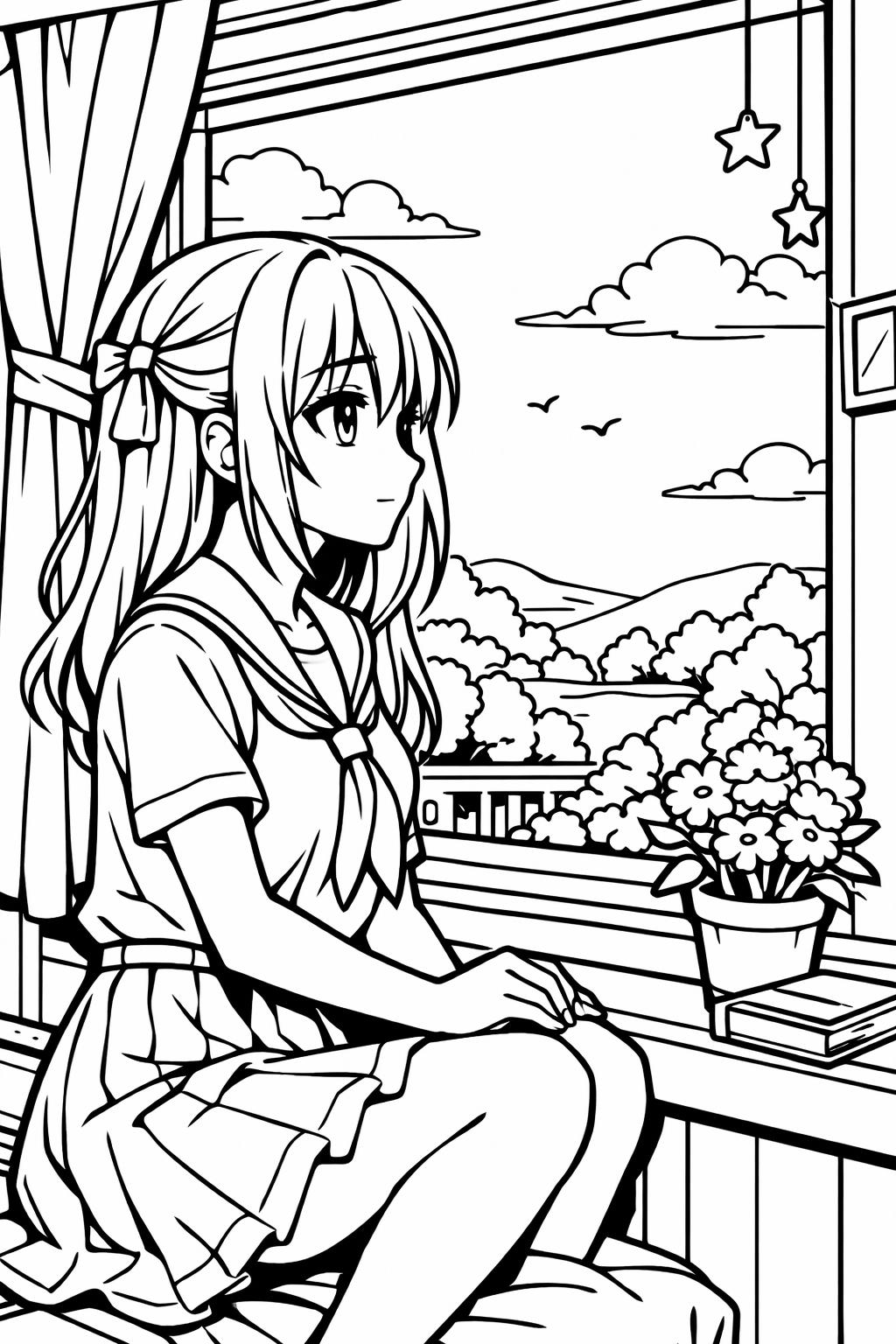 anime girl hairstyle coloring | detailed hair patterns | stylish character art