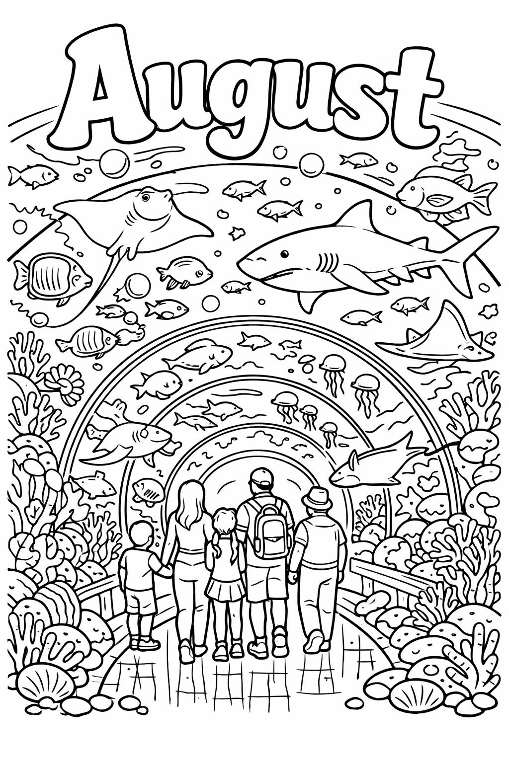 August garden coloring page | colorful flower illustration | peaceful nature design