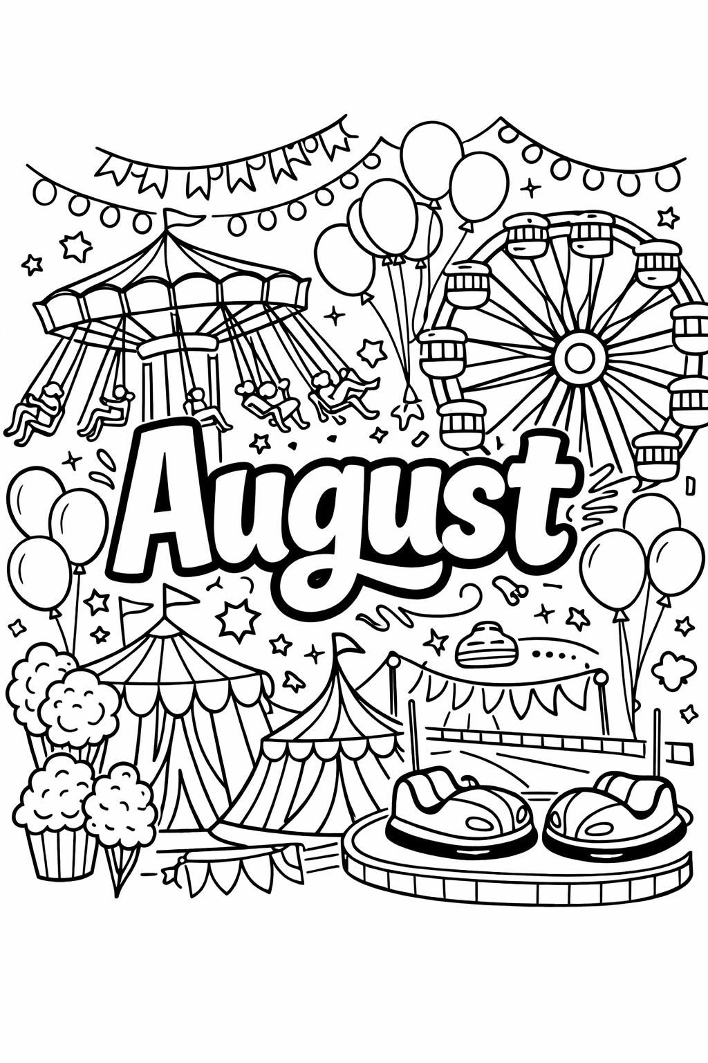 sunshine coloring page | bright summer illustration | cheerful August design