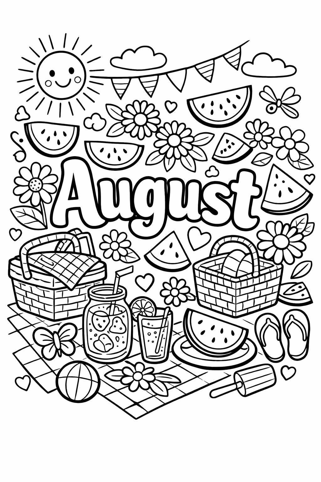 butterfly coloring page | summer nature illustration | cheerful outdoor design