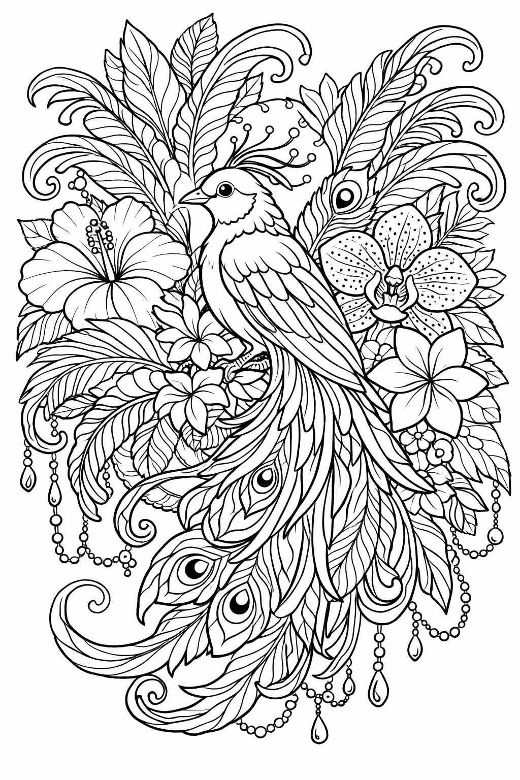 cartoon bird coloring page | playful bird character | easy coloring sheet