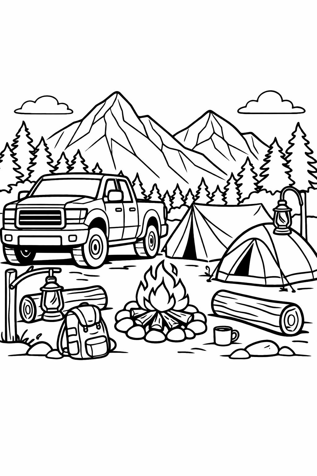 delivery truck coloring page | package transport vehicle | fun city artwork