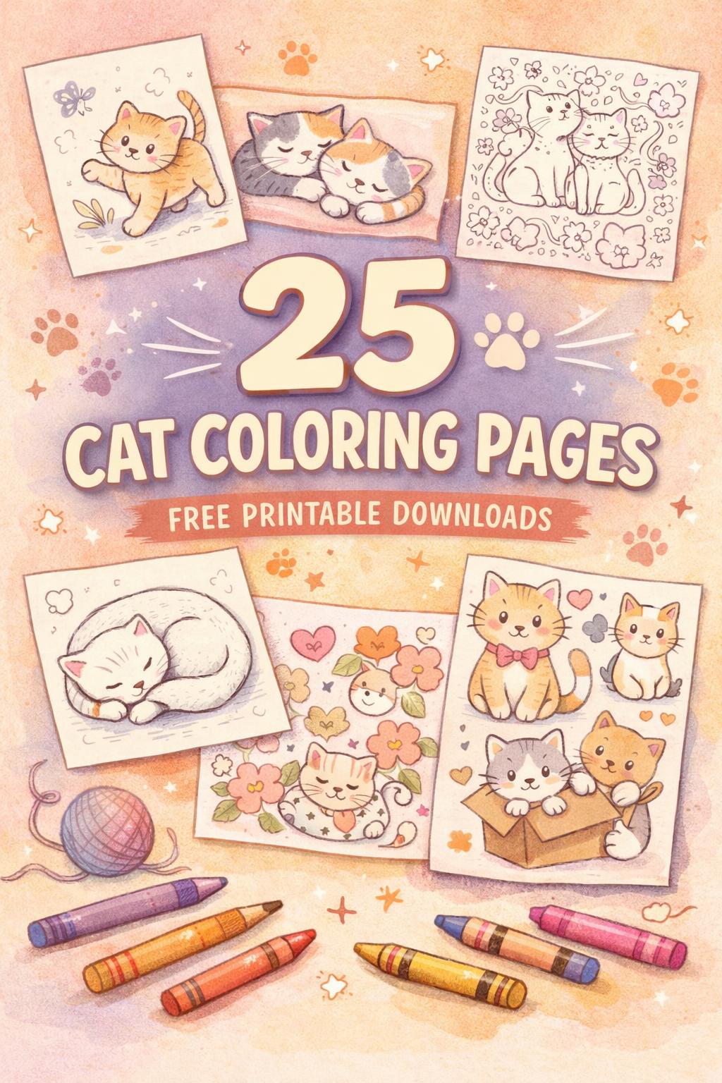 cat coloring page | cute cat illustration | fun animal coloring sheet