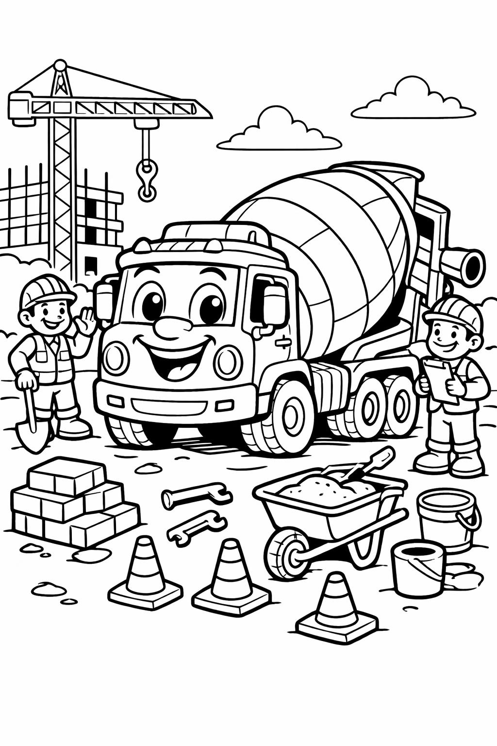truck line art coloring page | clean vehicle outline | simple coloring sheet