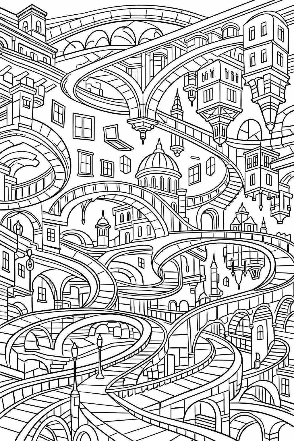 trippy doodle coloring page | imaginative sketch patterns | artistic coloring sheet