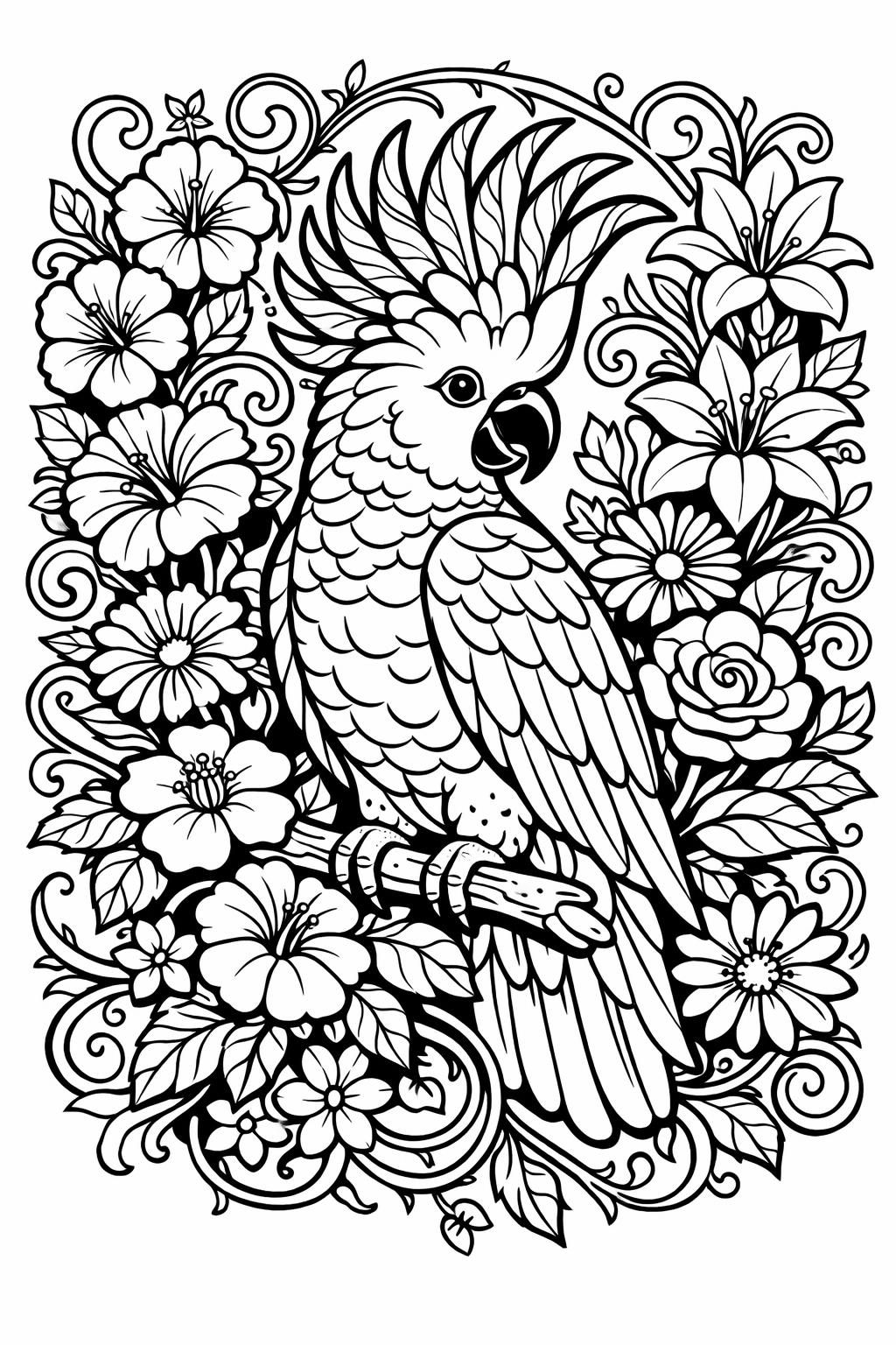 hummingbird coloring page | tiny bird with flowers | delicate nature artwork