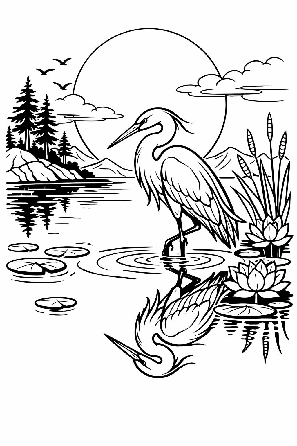 peacock coloring page | decorative feather design | elegant bird illustration