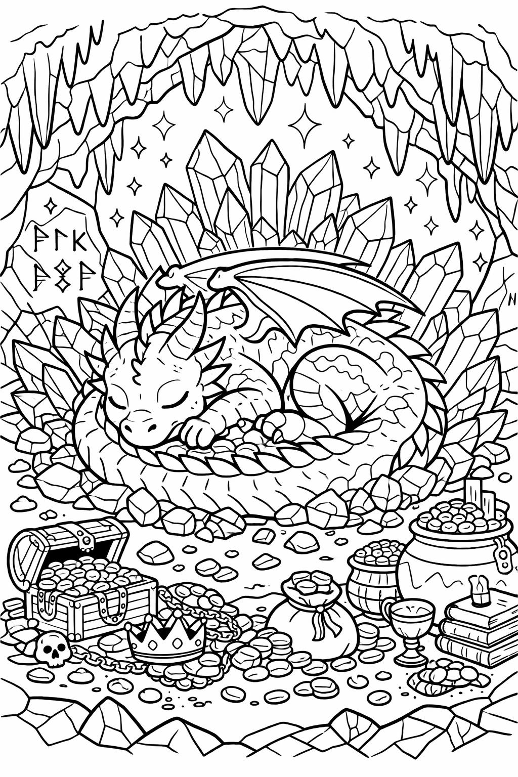 castle coloring page | fantasy castle scene | magical kingdom illustration