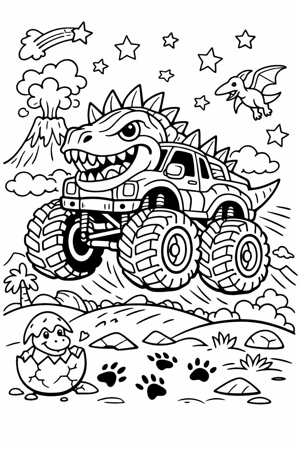 off road truck coloring page | rugged truck scene | adventurous vehicle design