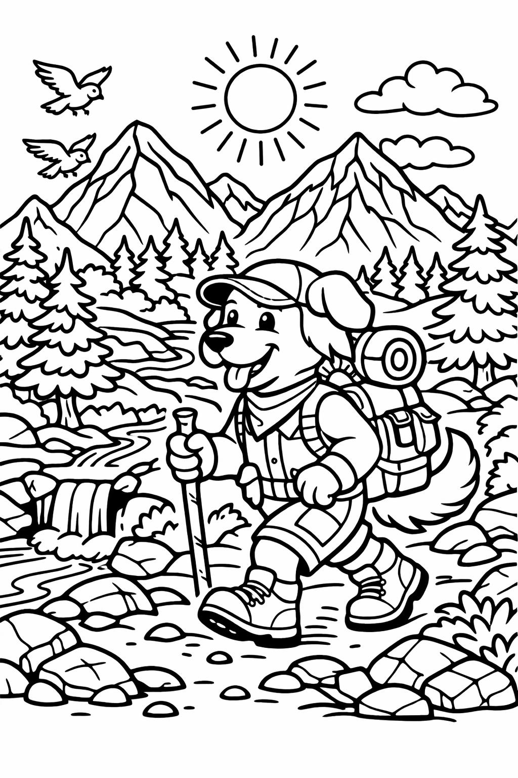 princess dog coloring page | fancy puppy illustration | whimsical pet artwork