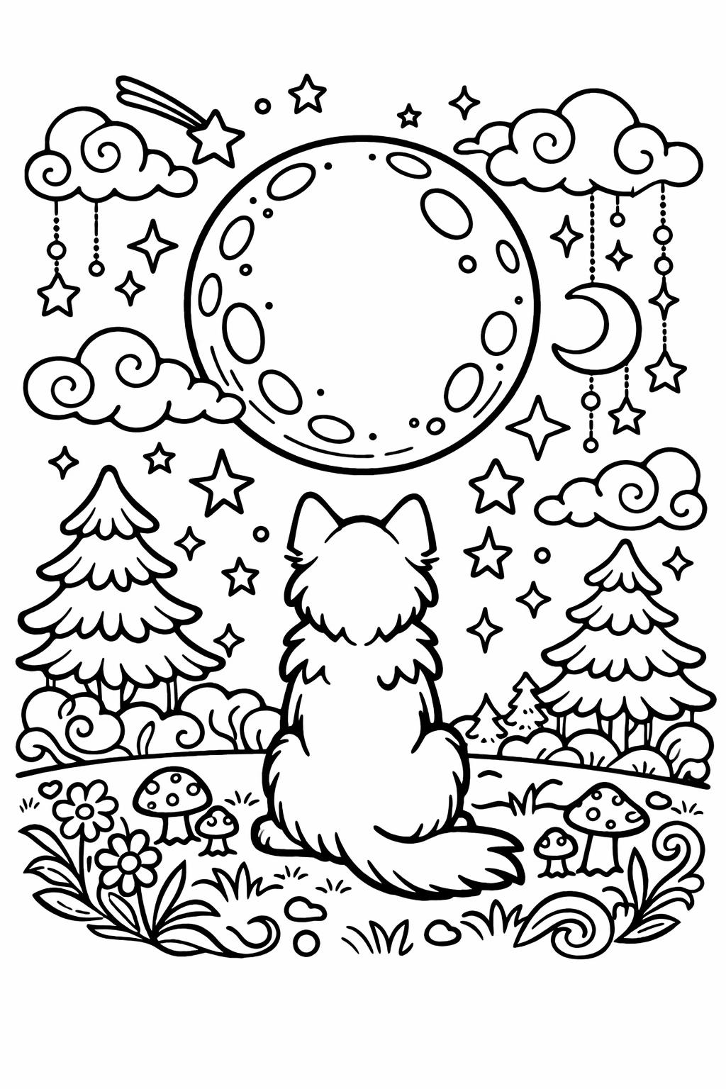 puppy and bone coloring page | fun pet scene | cute animal artwork