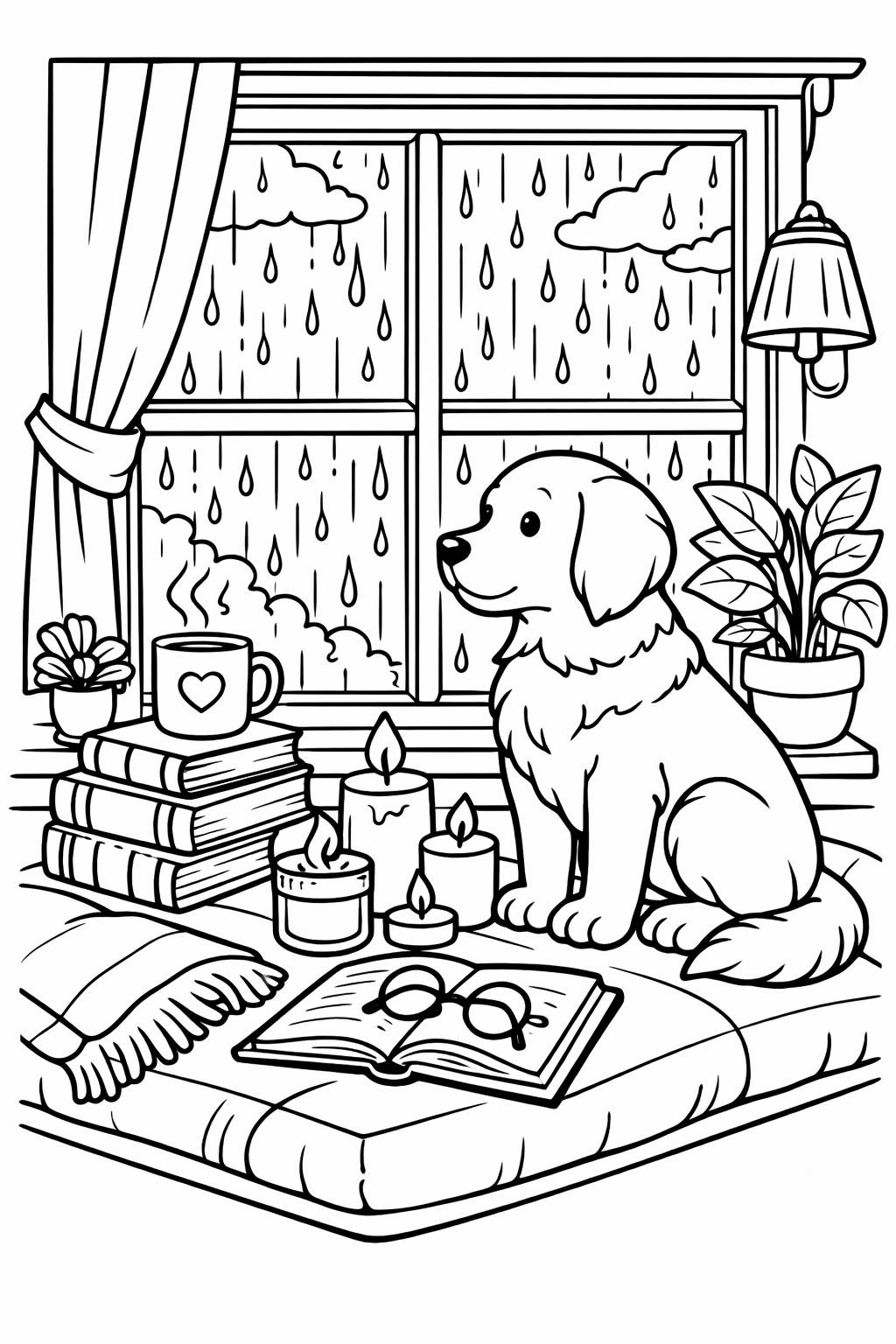 dog doodle coloring page | playful puppy sketches | creative coloring sheet