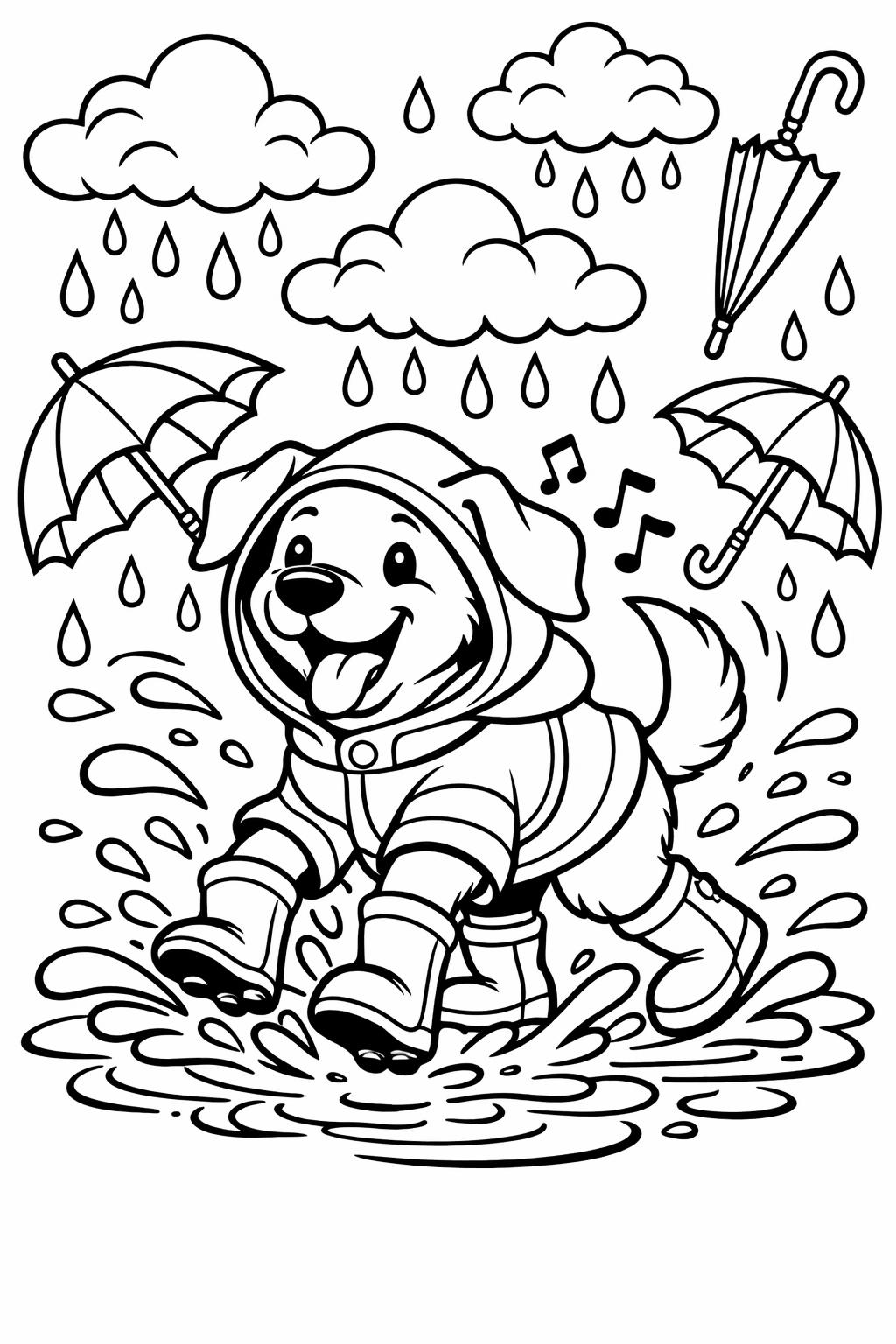 dog and butterfly page | puppy nature scene | charming coloring artwork