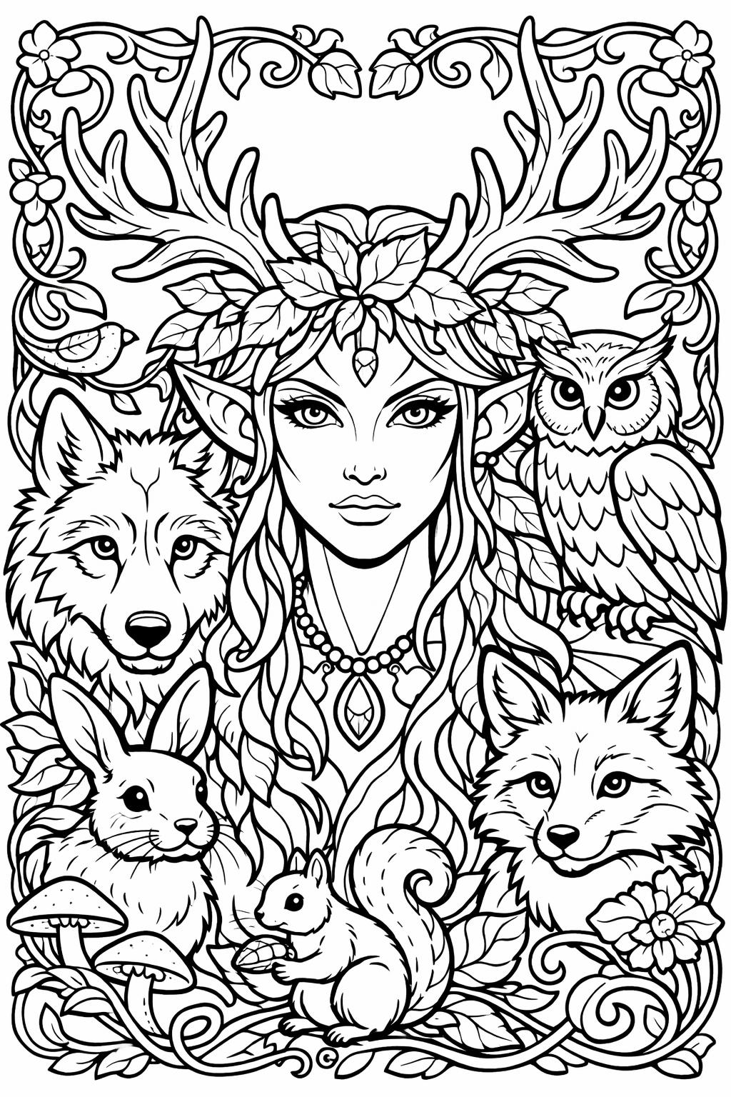 magical potion coloring page | fantasy potion bottles | mystical illustration