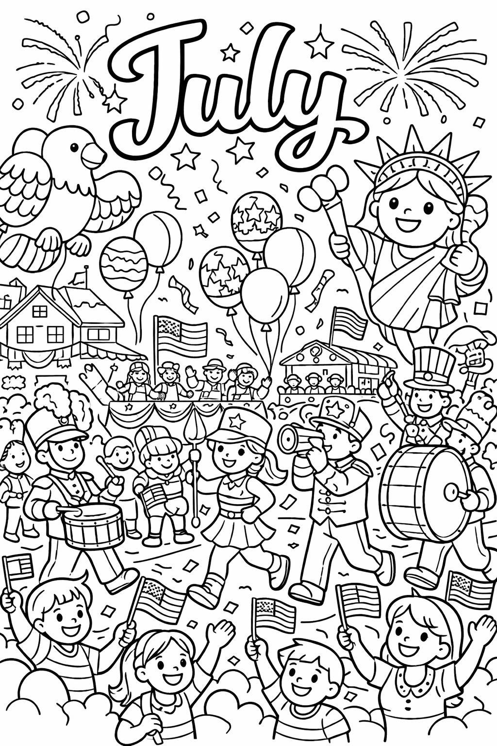 summer quote coloring page | inspirational July message | uplifting seasonal artwork