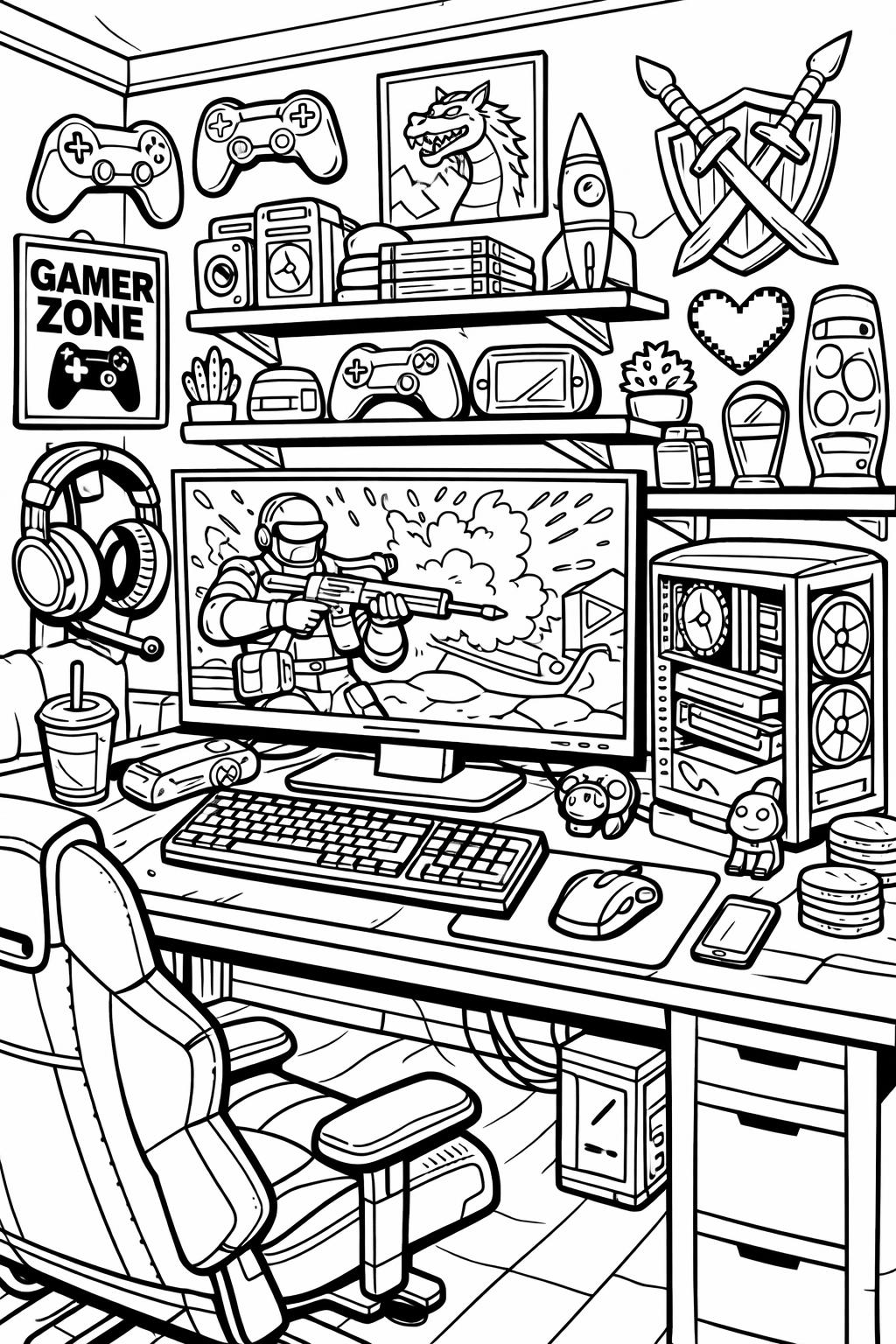 doodle coloring page | fun sketch style | creative teen art sheet
