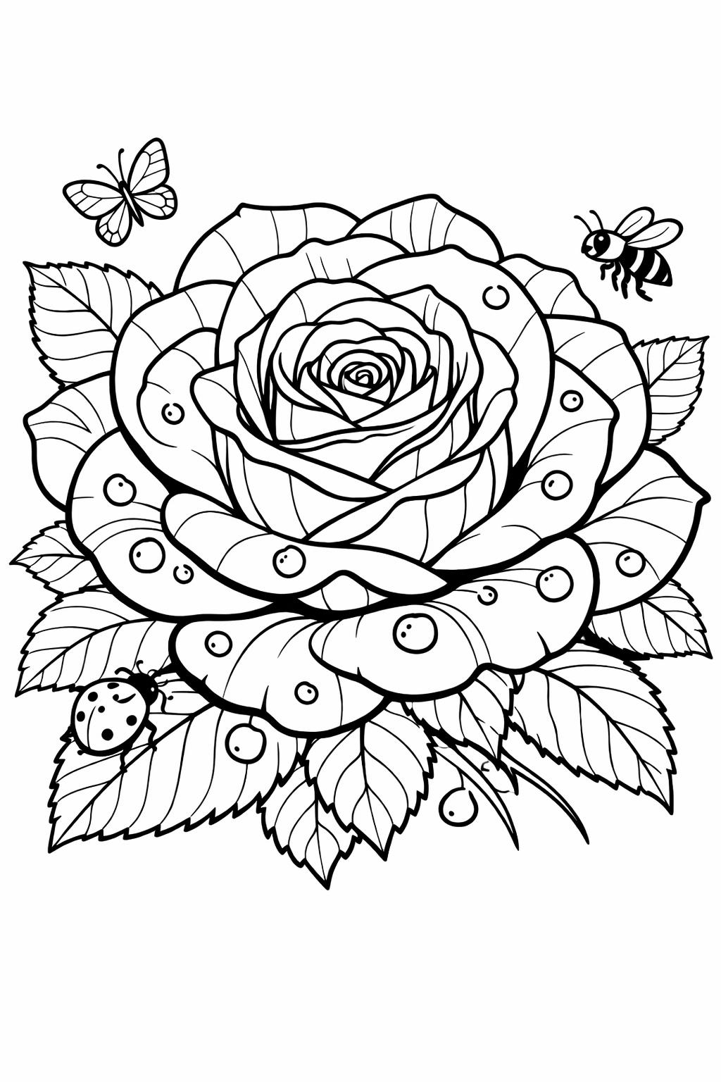 rose mandala coloring page | intricate floral pattern | calming creative design