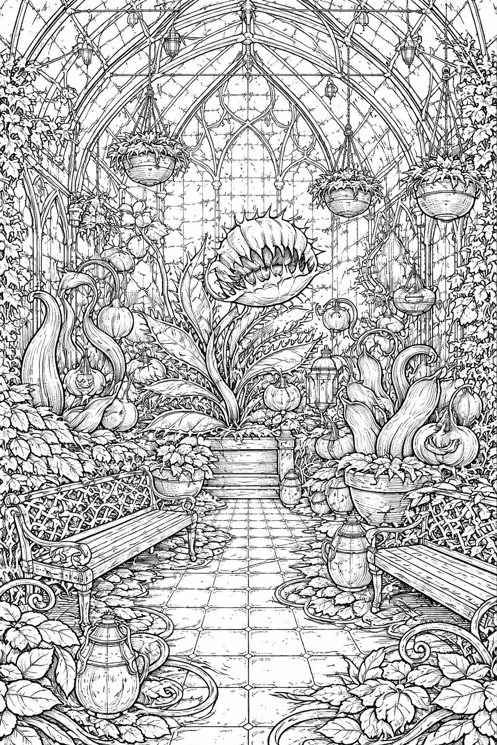gothic roses coloring page | dark floral patterns | relaxing printable artwork