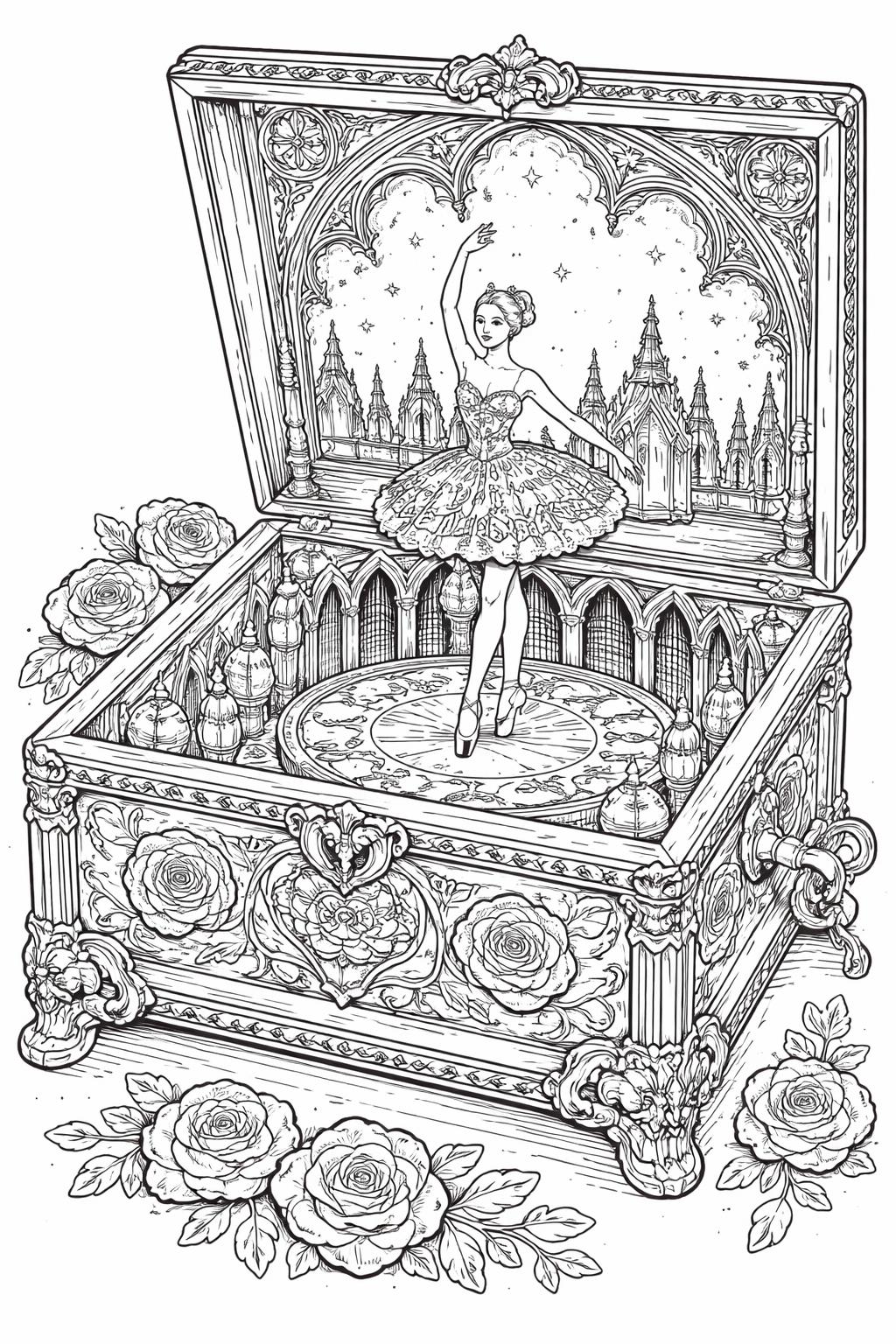 gothic cathedral coloring page | pointed arches and ornate windows | detailed coloring sheet