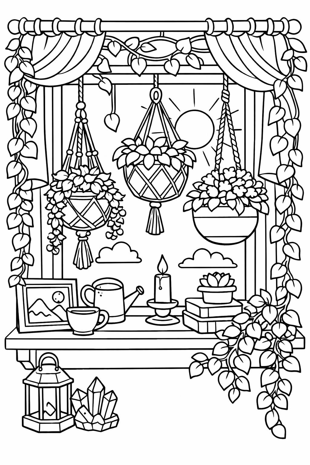 monstera coloring page | trendy leaf illustration | modern botanical design