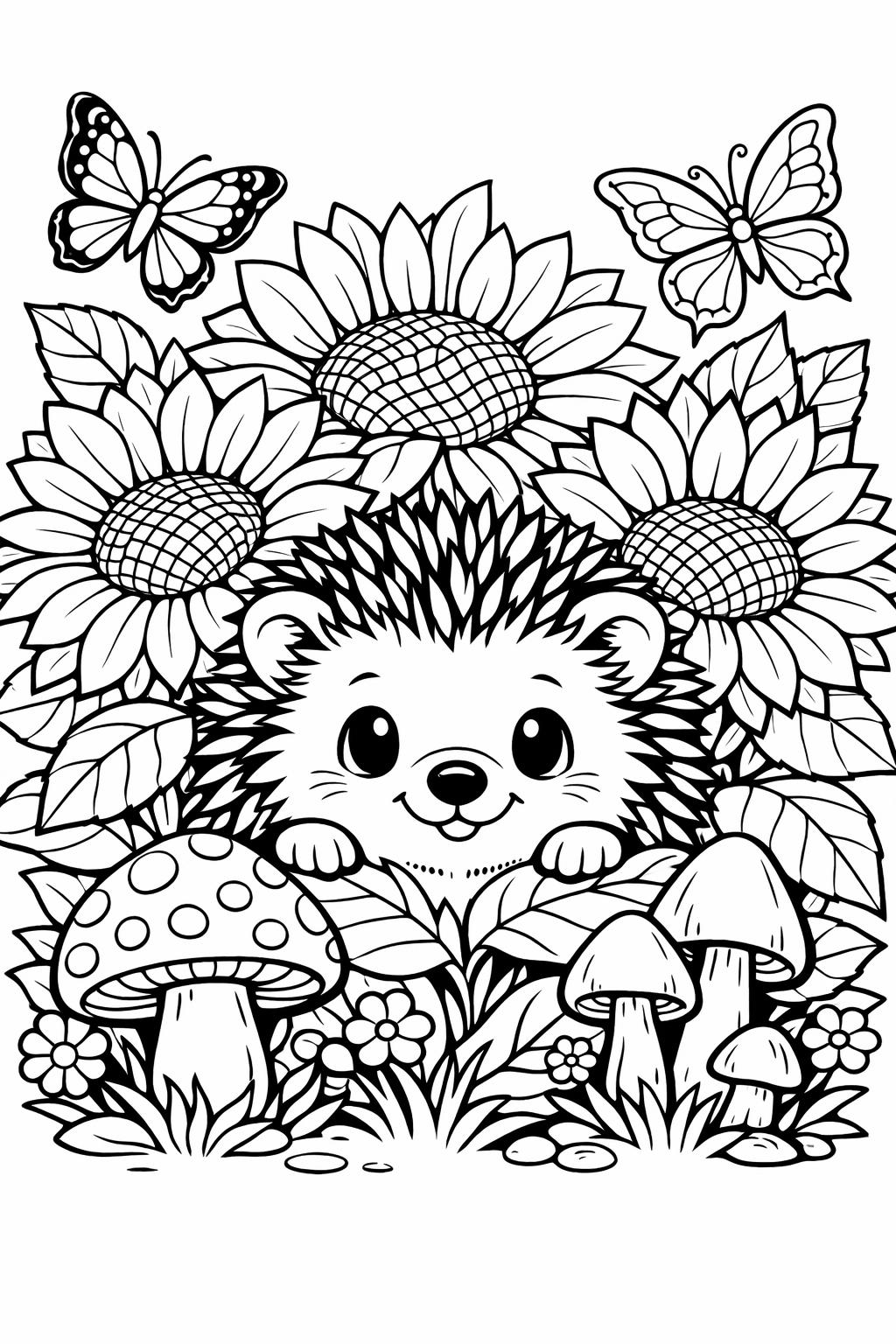potted sunflower coloring page | indoor flower illustration | cozy nature design