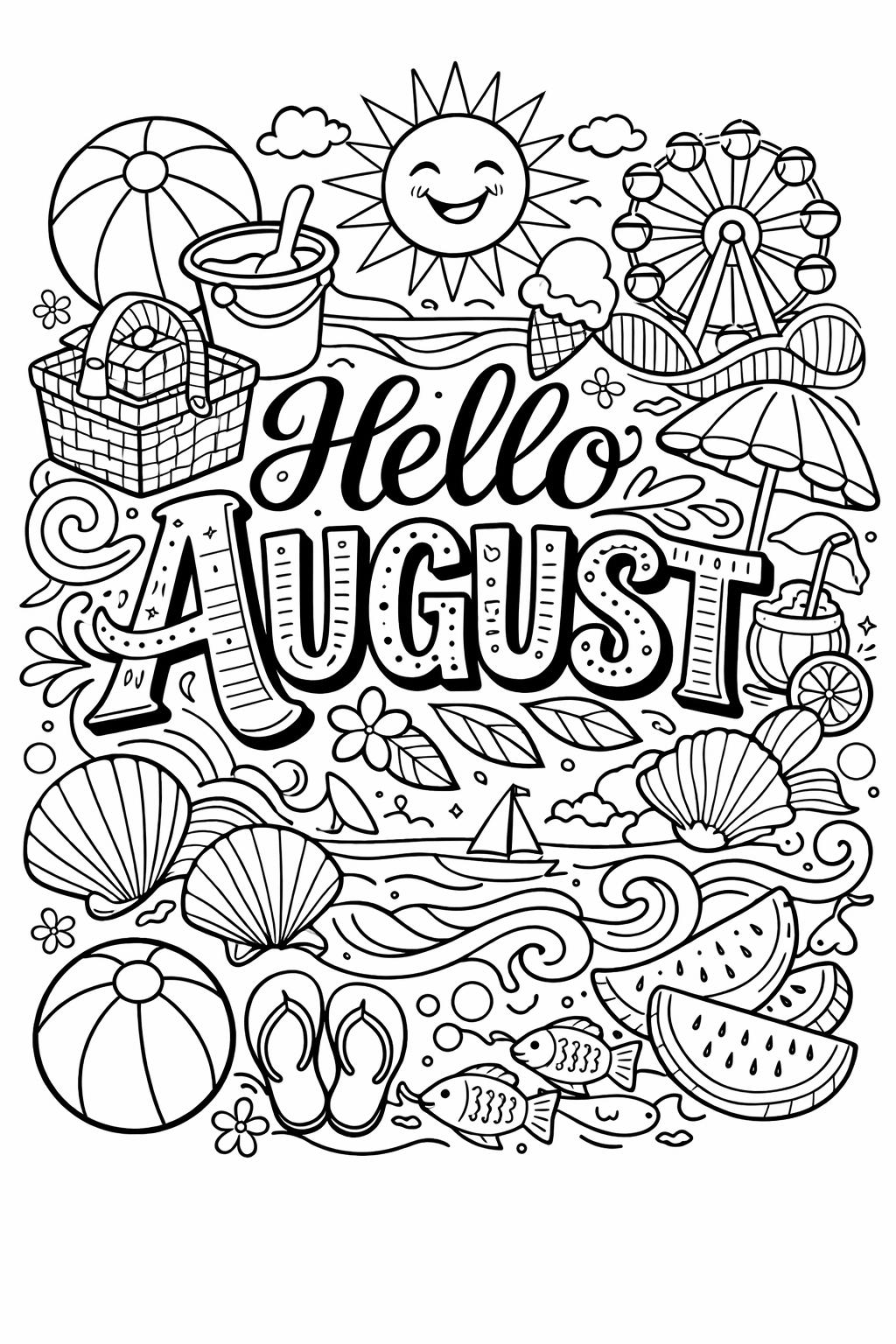 ocean wave coloring page | relaxing beach scene | calming summer artwork