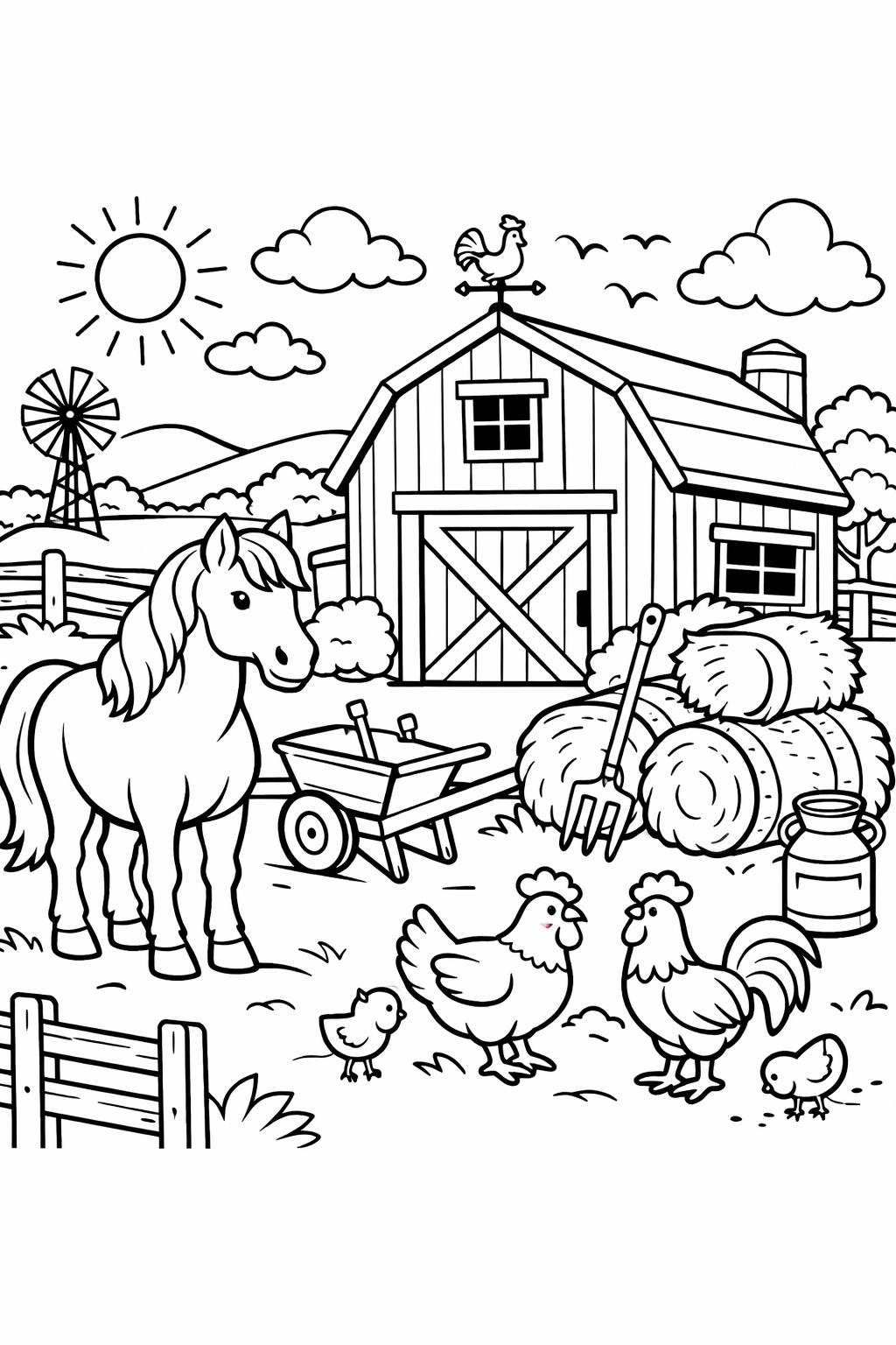 majestic horse coloring page | elegant horse artwork | detailed animal illustration