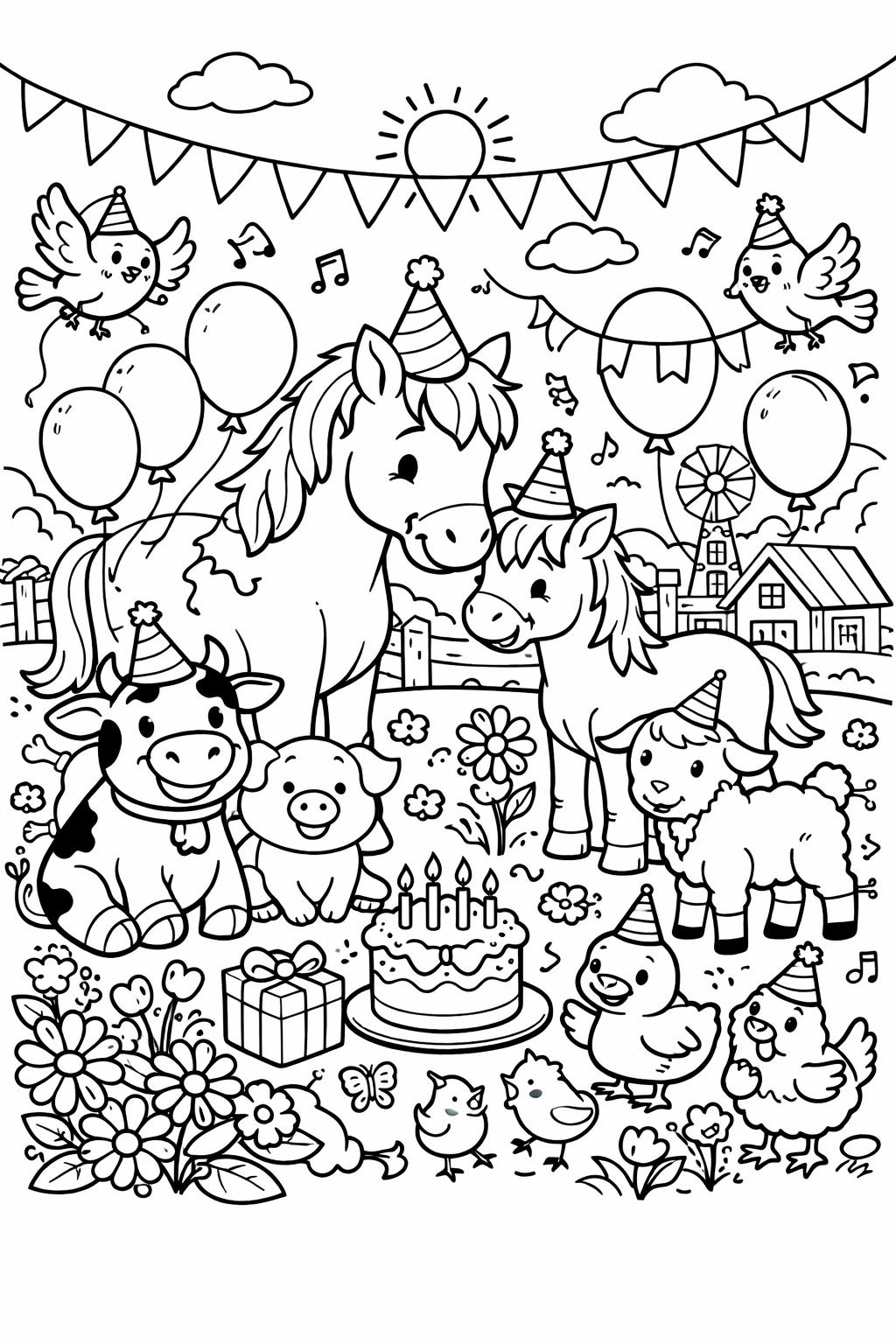 cowboy horse coloring page | western horse scene | rustic animal artwork