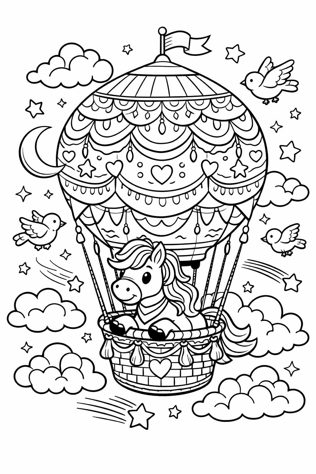 horse doodle coloring page | playful horse sketches | creative animal sheet