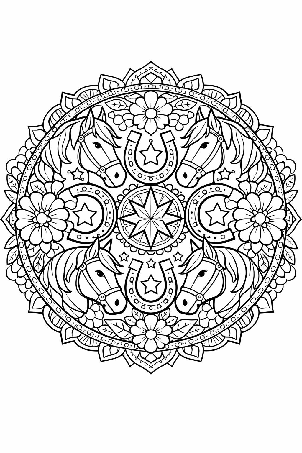horse head coloring page | detailed equine portrait | elegant animal illustration