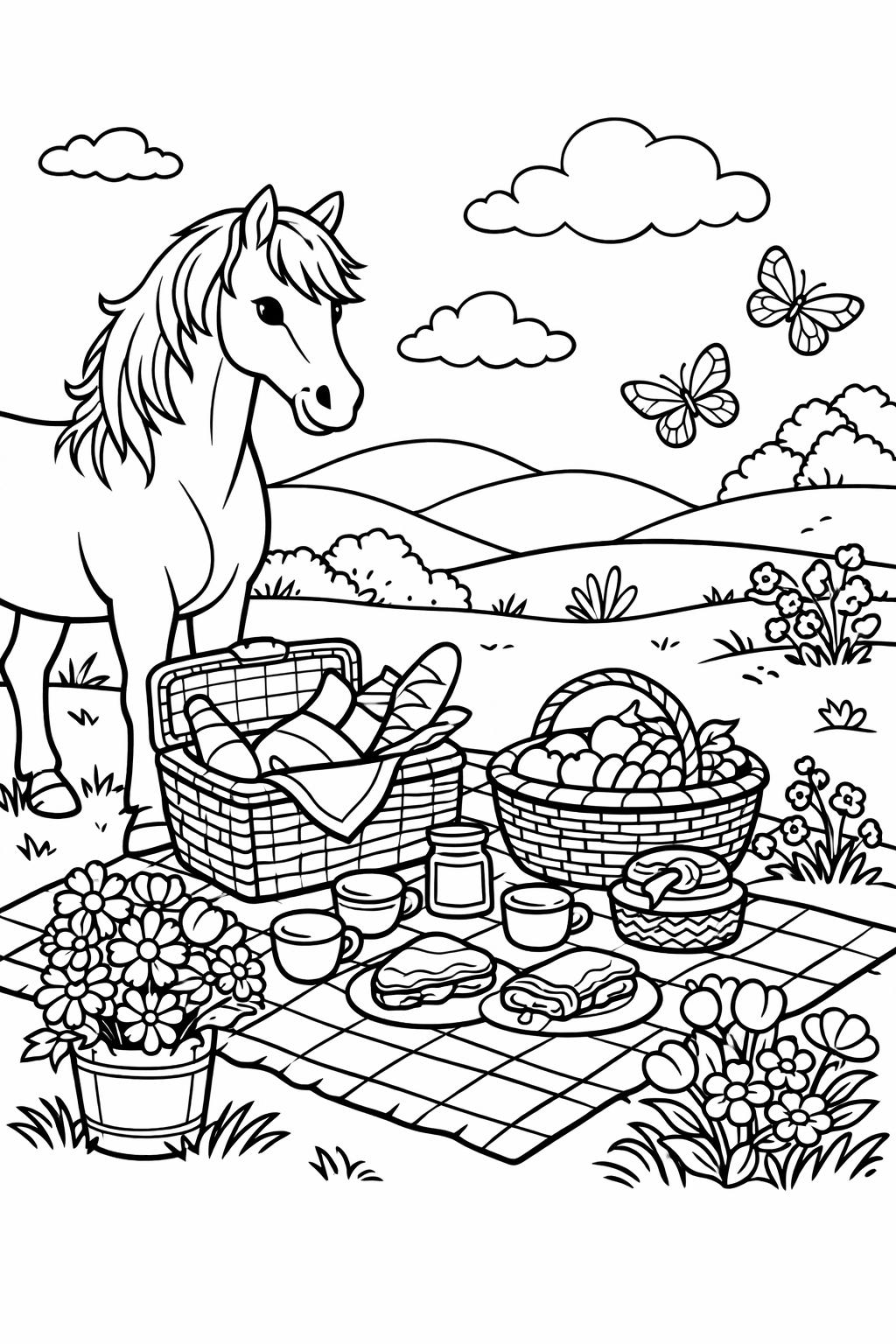 pony coloring page | cute small horse | fun coloring design