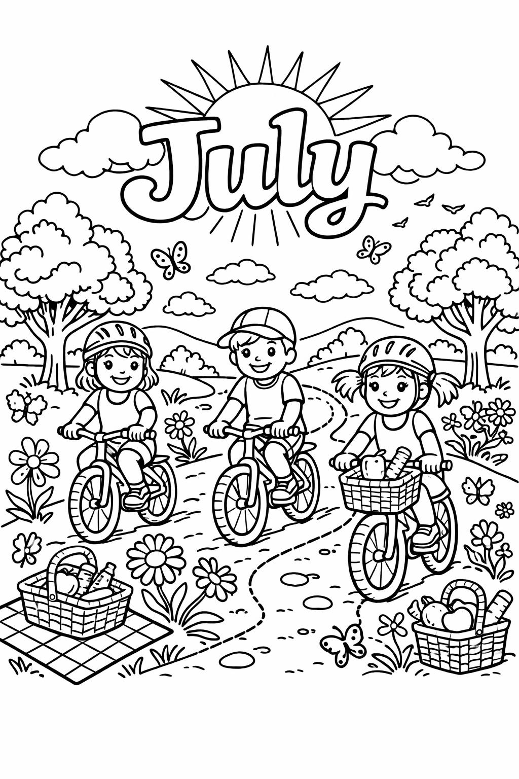 pool party coloring page | fun summer activity | cheerful vacation illustration