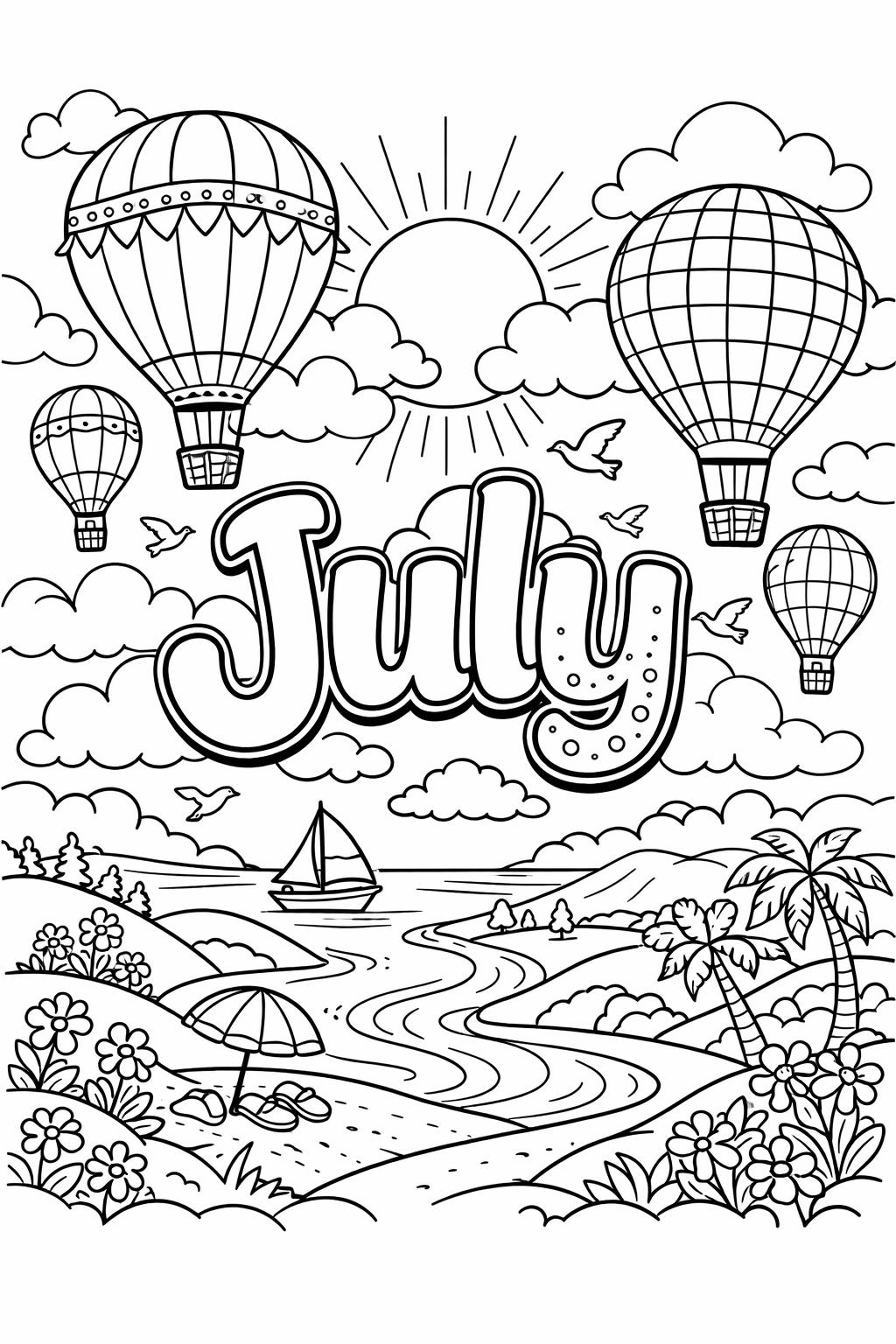 ocean wave coloring page | relaxing beach scene | calming summer artwork