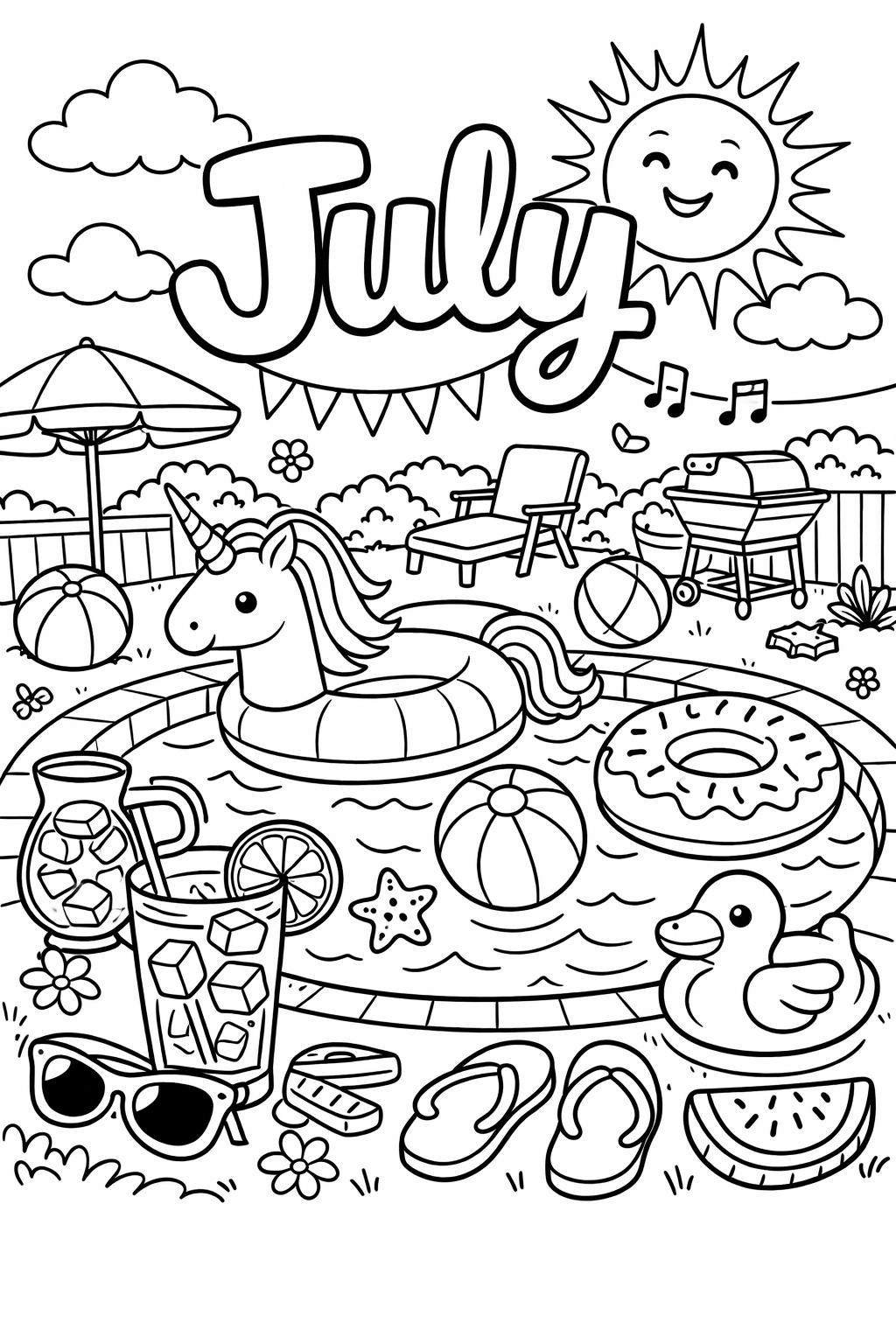 picnic coloring page | outdoor summer gathering | fun seasonal illustration