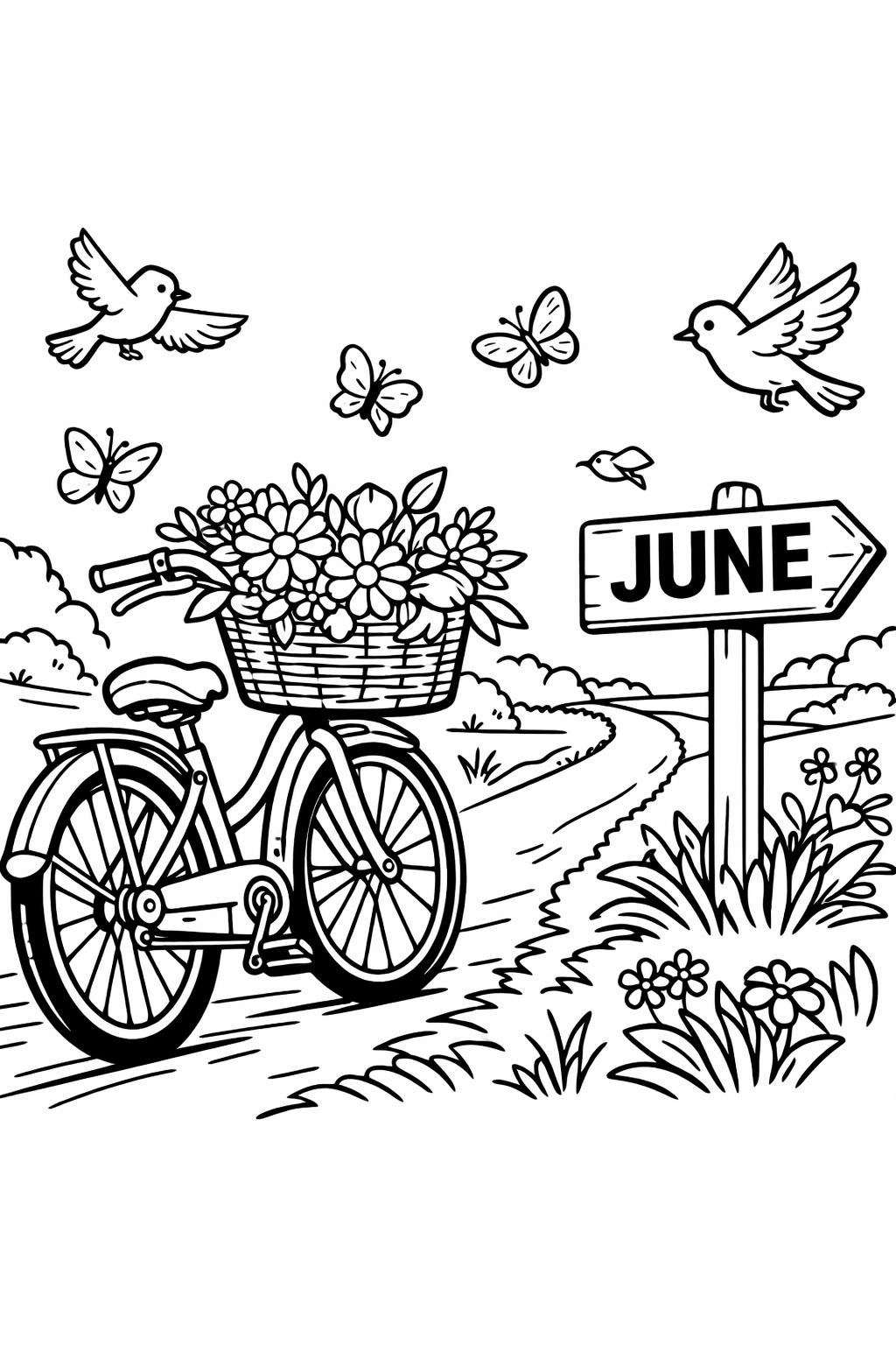 summer quote coloring page | inspirational June message | uplifting seasonal artwork