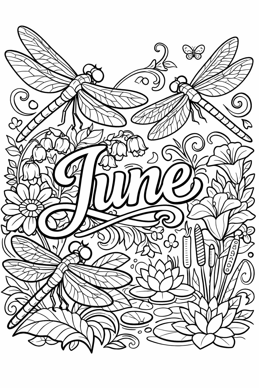 sunny landscape coloring page | bright outdoor scenery | relaxing nature artwork