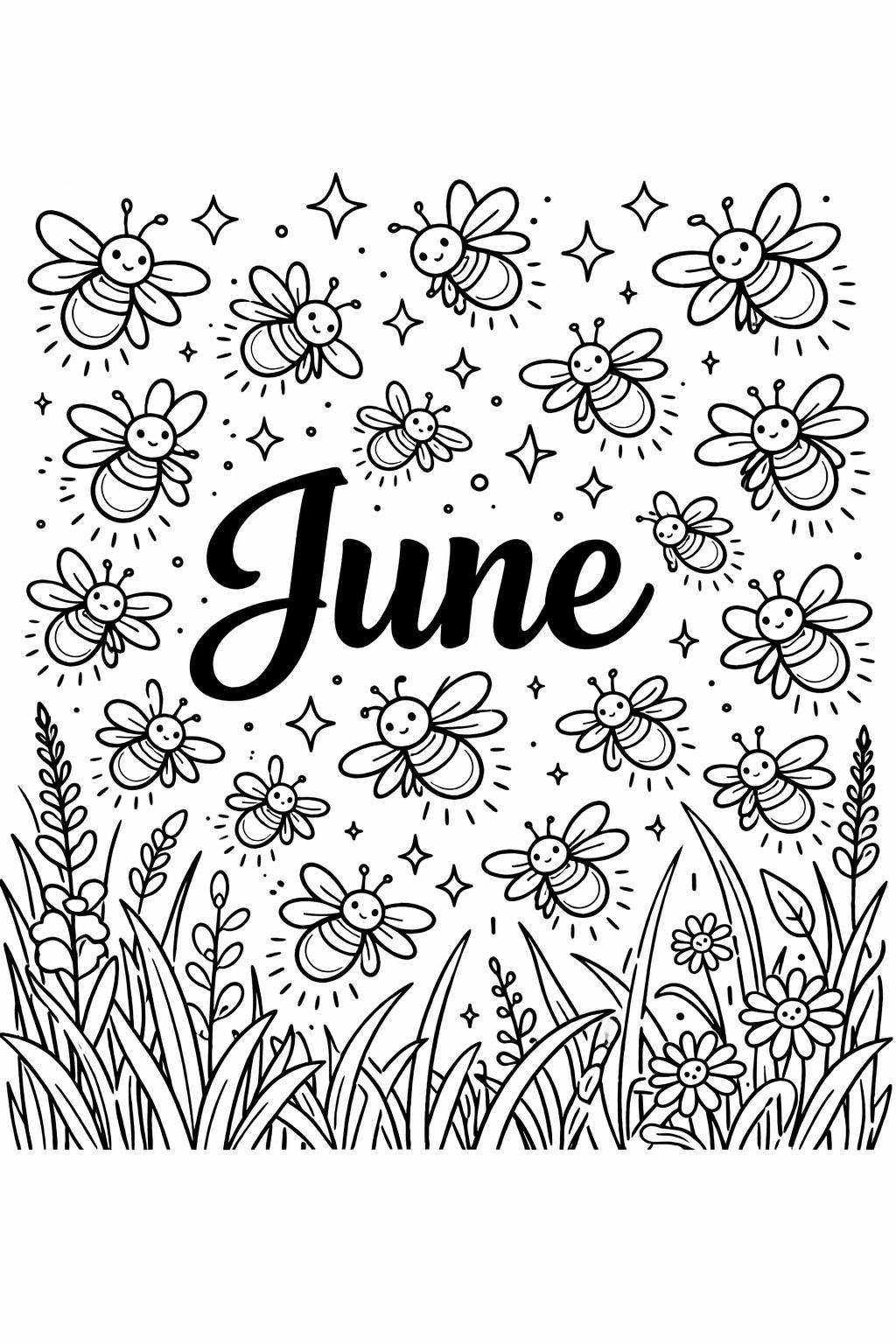 summer quote coloring page | inspirational June message | uplifting seasonal artwork