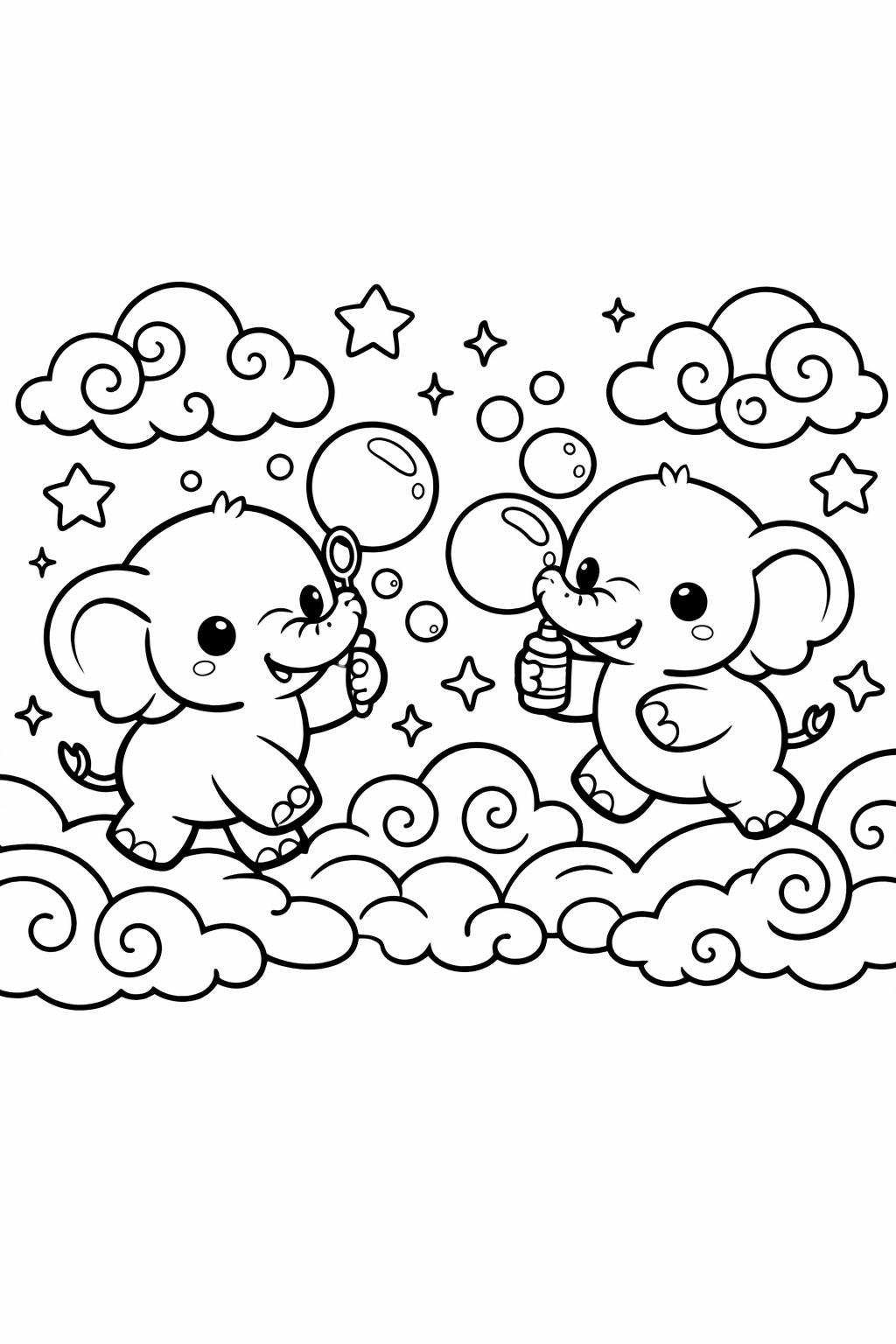 kawaii unicorn coloring page | magical cute animal | fantasy coloring sheet