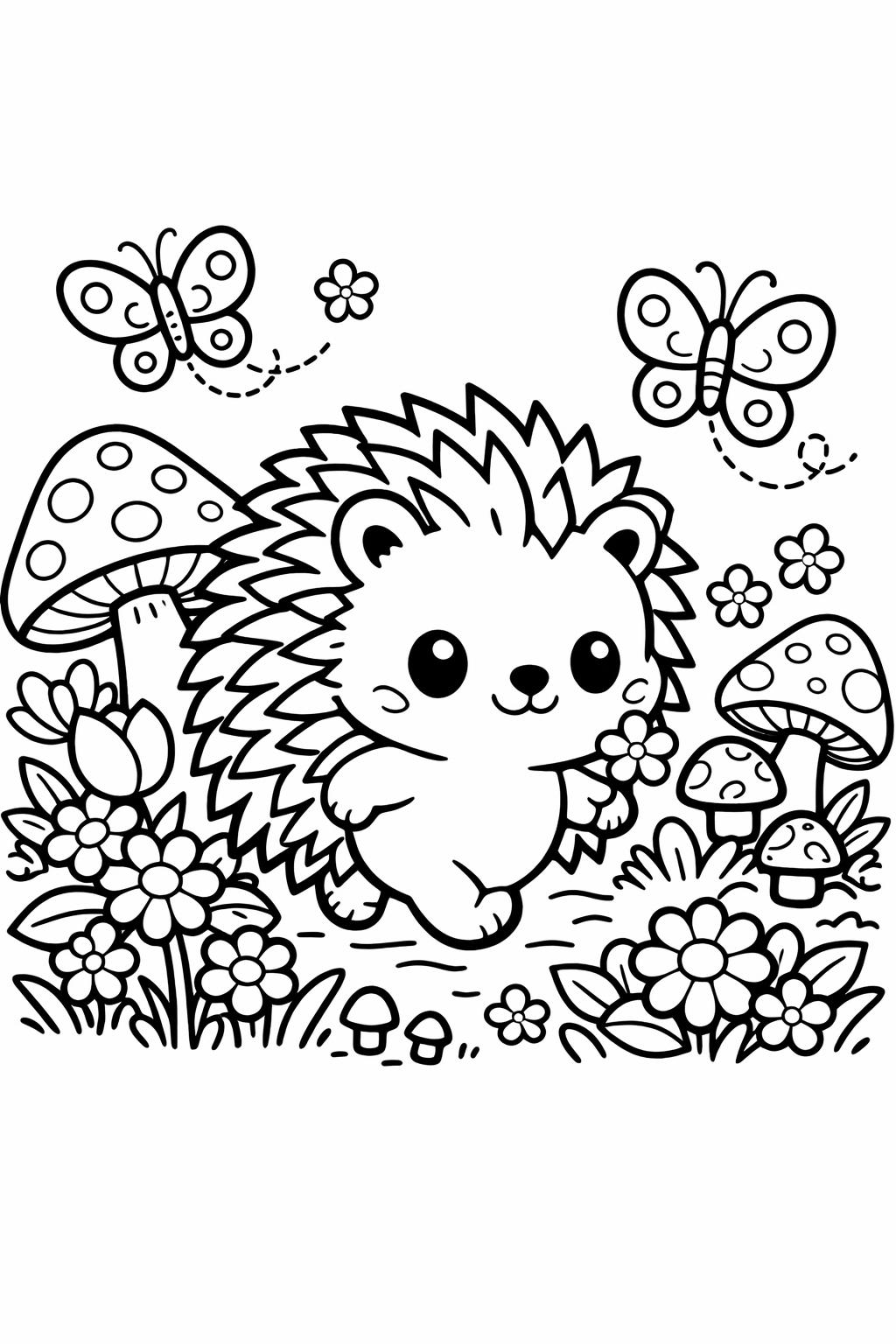 kawaii lion coloring page | cute jungle animal | fun cartoon illustration
