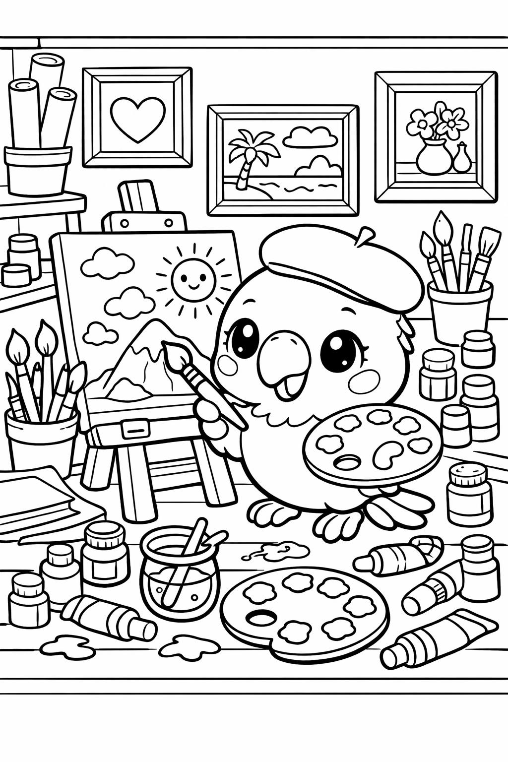 kawaii bunny coloring page | adorable rabbit design | cute coloring activity