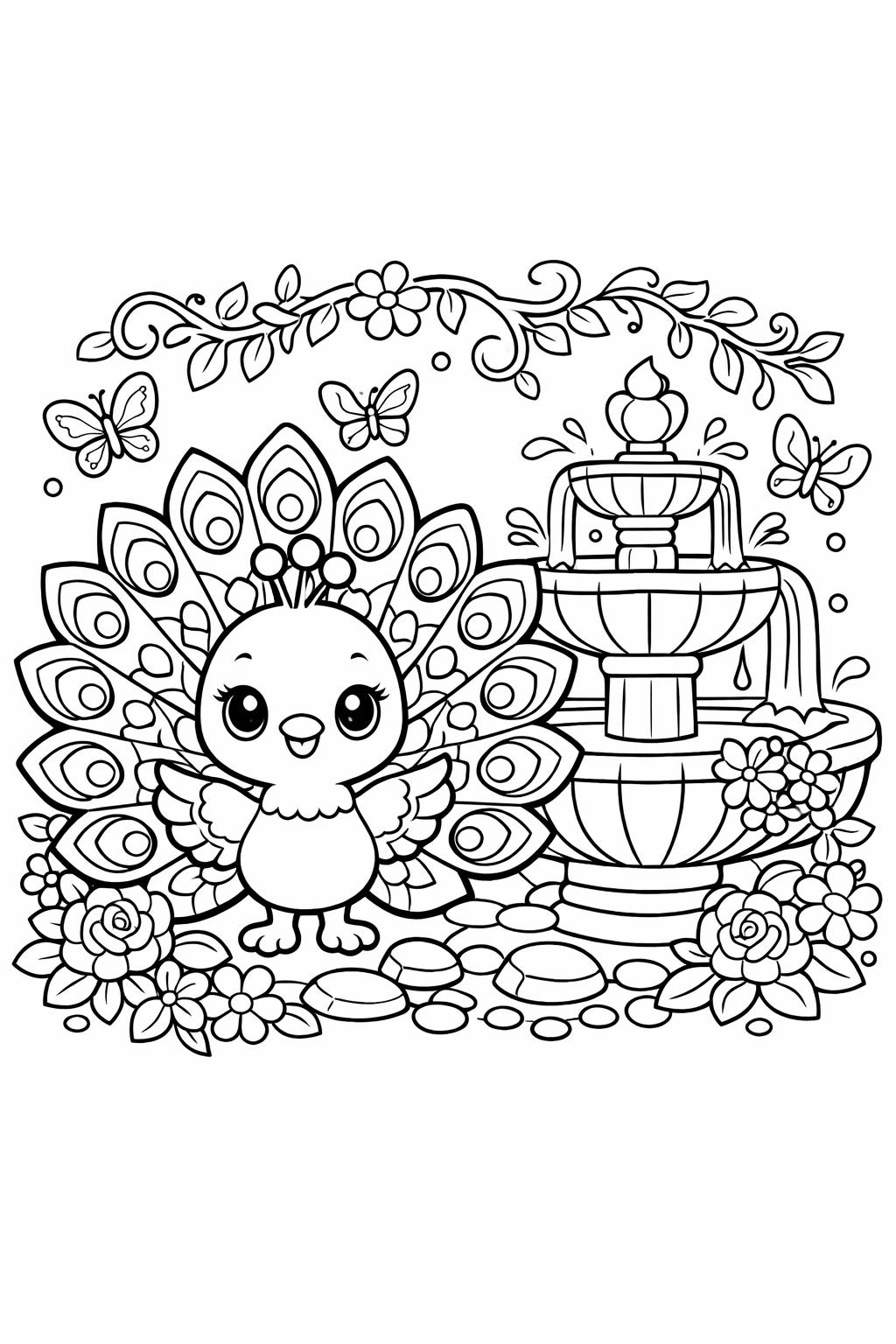 kawaii cat coloring page | adorable kitten artwork | fun animal coloring page