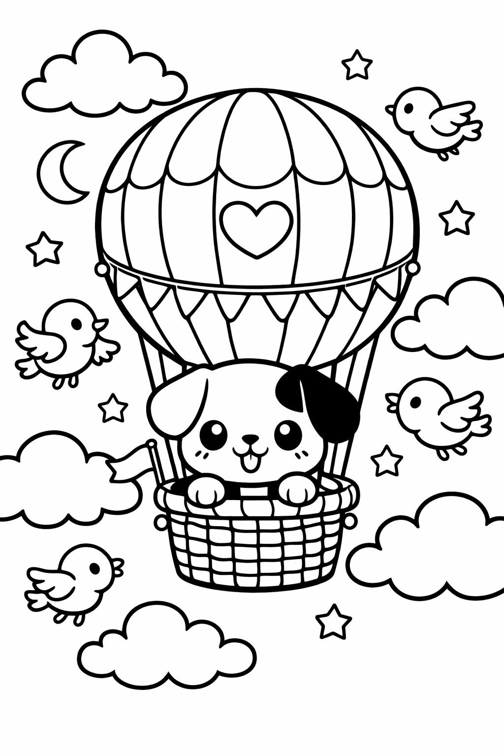 kawaii whale coloring page | cute ocean animal | relaxing sea artwork