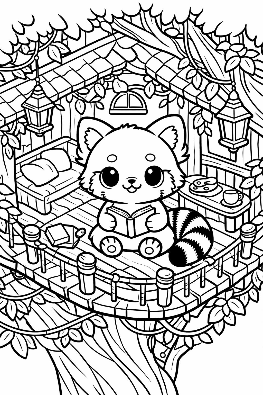 kawaii deer coloring page | sweet forest animal | charming nature artwork